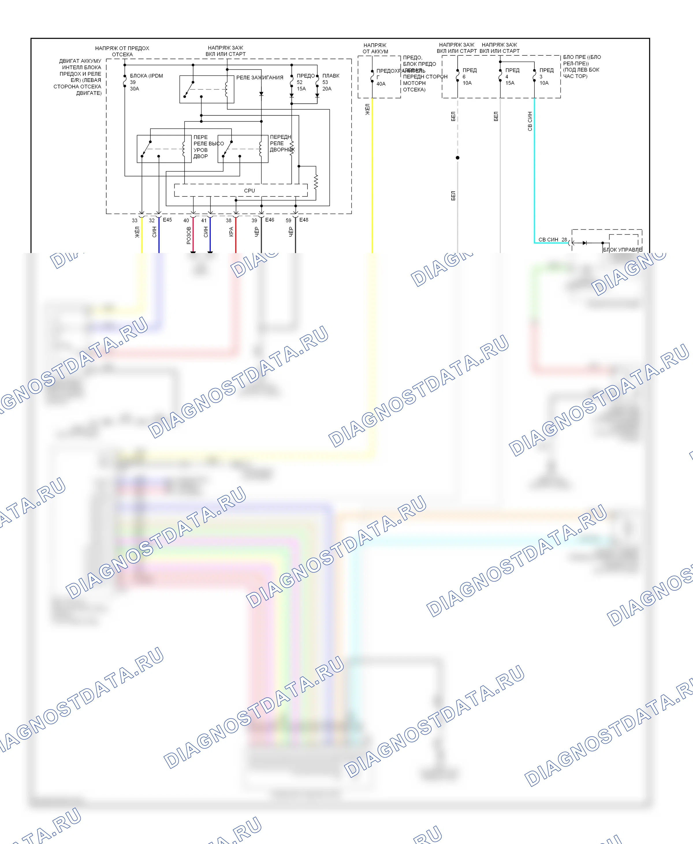 Дворники и омыватели — Электросхема передних дворников и омывателей — Электросхема передних дворников и омывателей. Nissan Versa I (2006-2012)