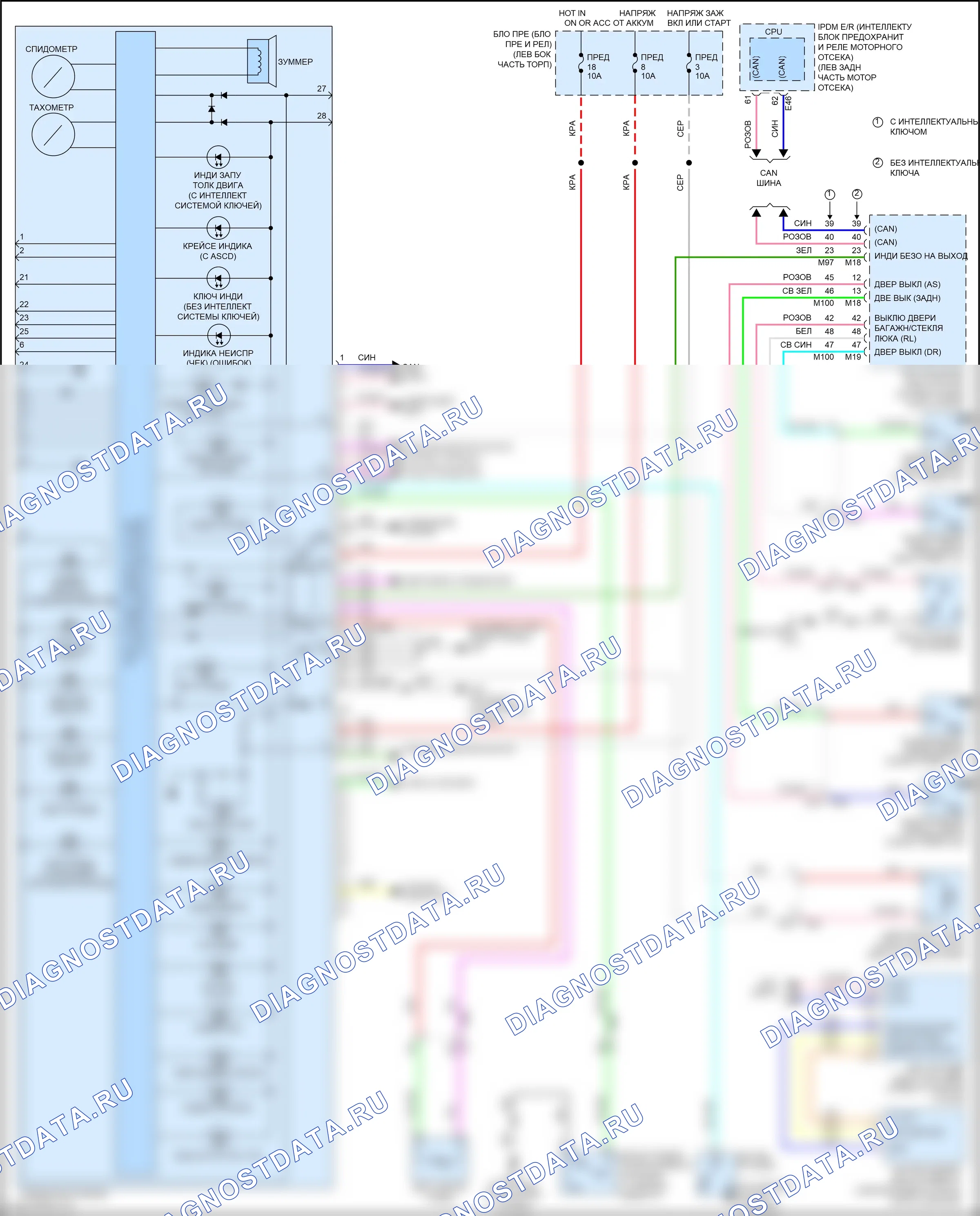 Приборная панель — Электросхема приборной панели, позднее производство — Электросхема приборной панели, позднее производство. Nissan Versa II рестайлинг (2014-2019)