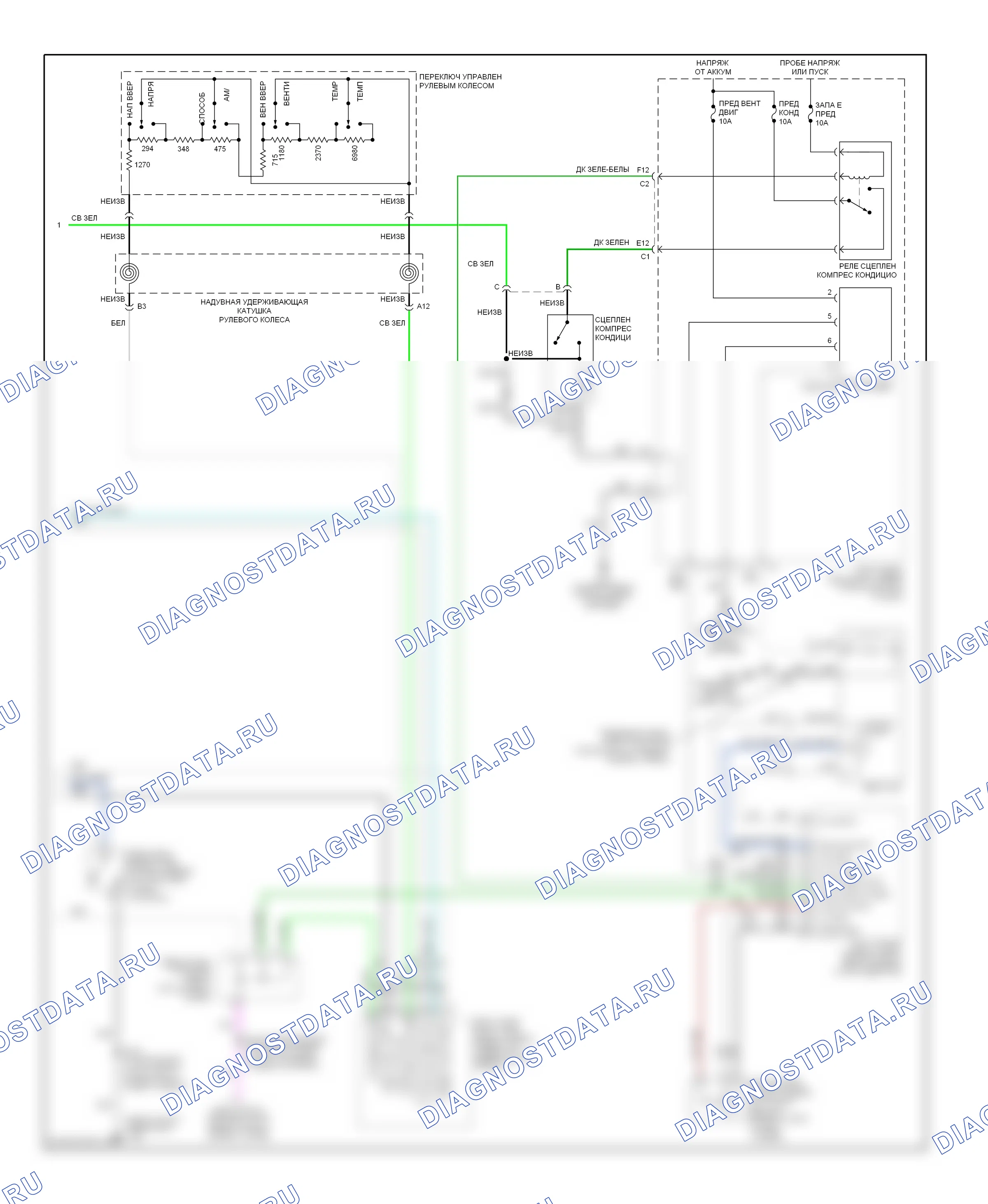 Кондиционирование воздуха — Электросхема климат контроля — Электросхема климат контроля (2 из 2). Oldsmobile Bravada III (2001-2004)