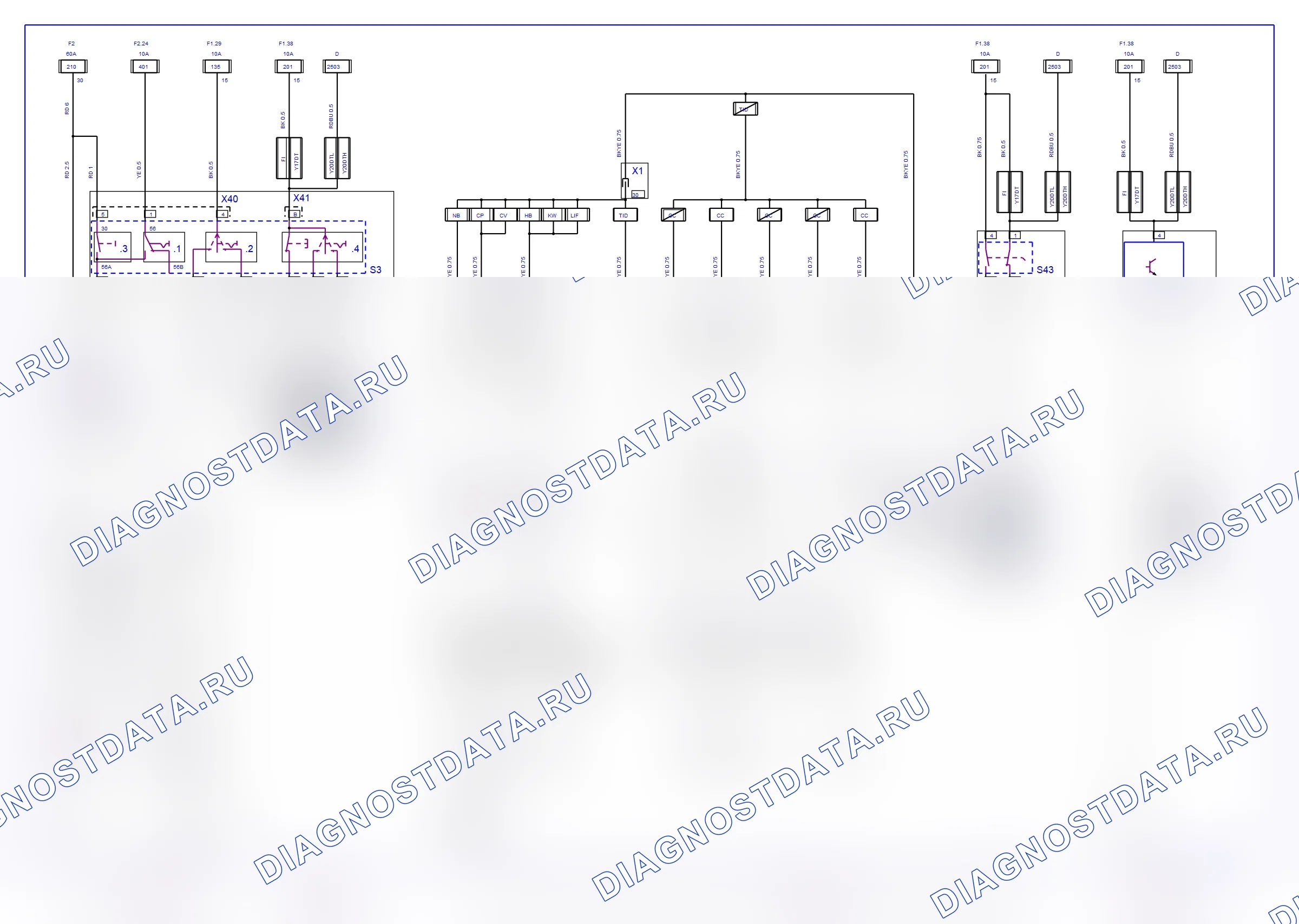 Система трансмиссии — Электросхема механической трансмиссии (2001) — Электросхема механической трансмиссии (2001). Opel Astra G (1998-2009)