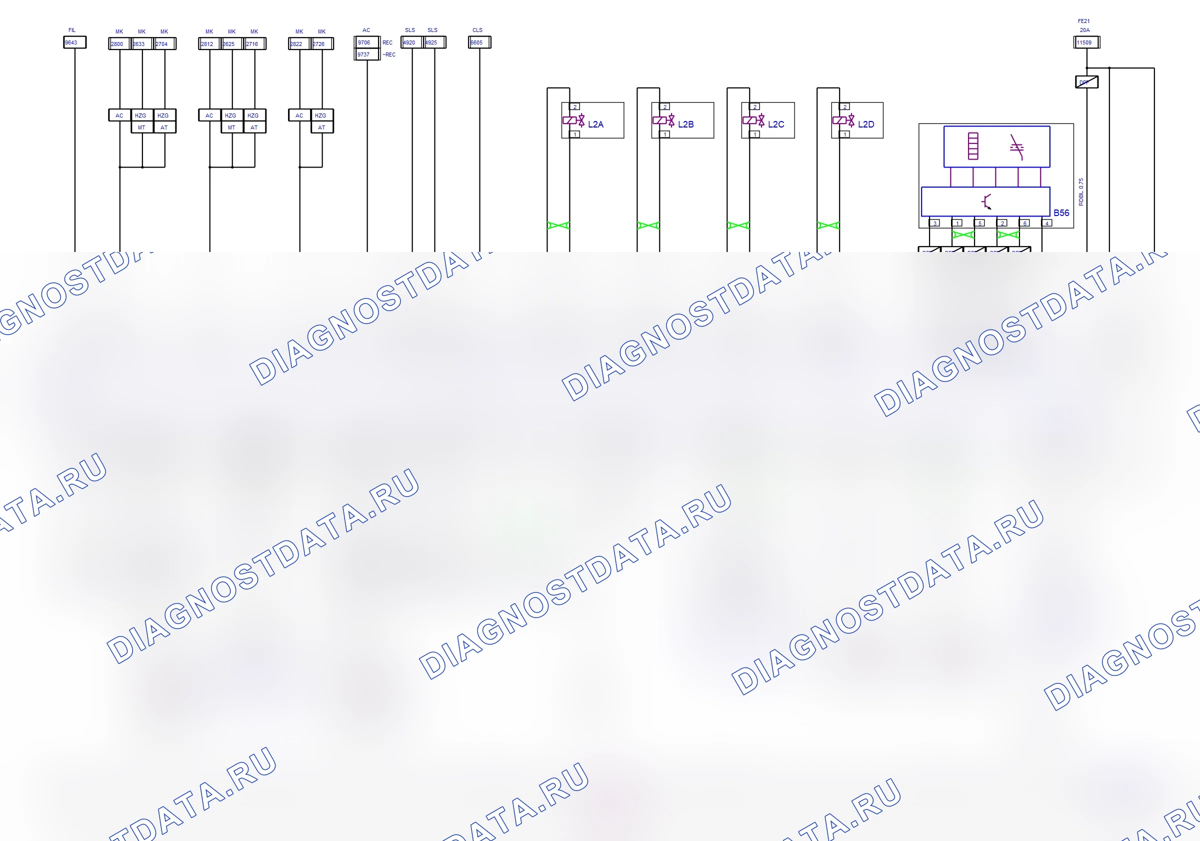 Система двигателя — Электросхема дизеля (Z 19 DT, Z 19 DTL, 2009-2011) — Электросхема дизеля (Z 19 DT, Z 19 DTL, 2009-2011), Схема 2 из 2. Opel Astra H (2004-2011)