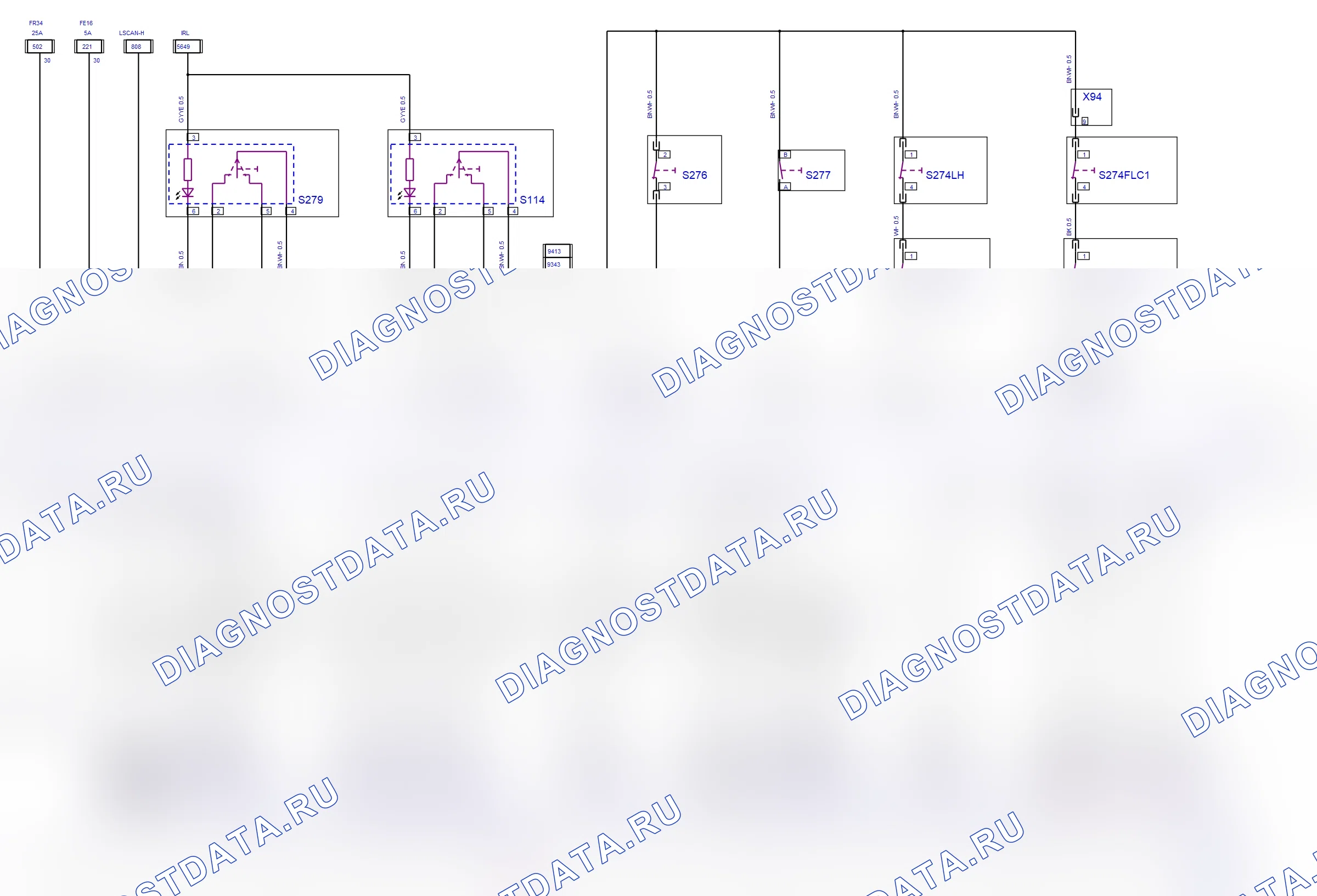Система кузова — Электросхема крыши (2009-2011) — Электросхема крыши (2009-2011), Схема 2 из 3. Opel Astra H (2004-2011)