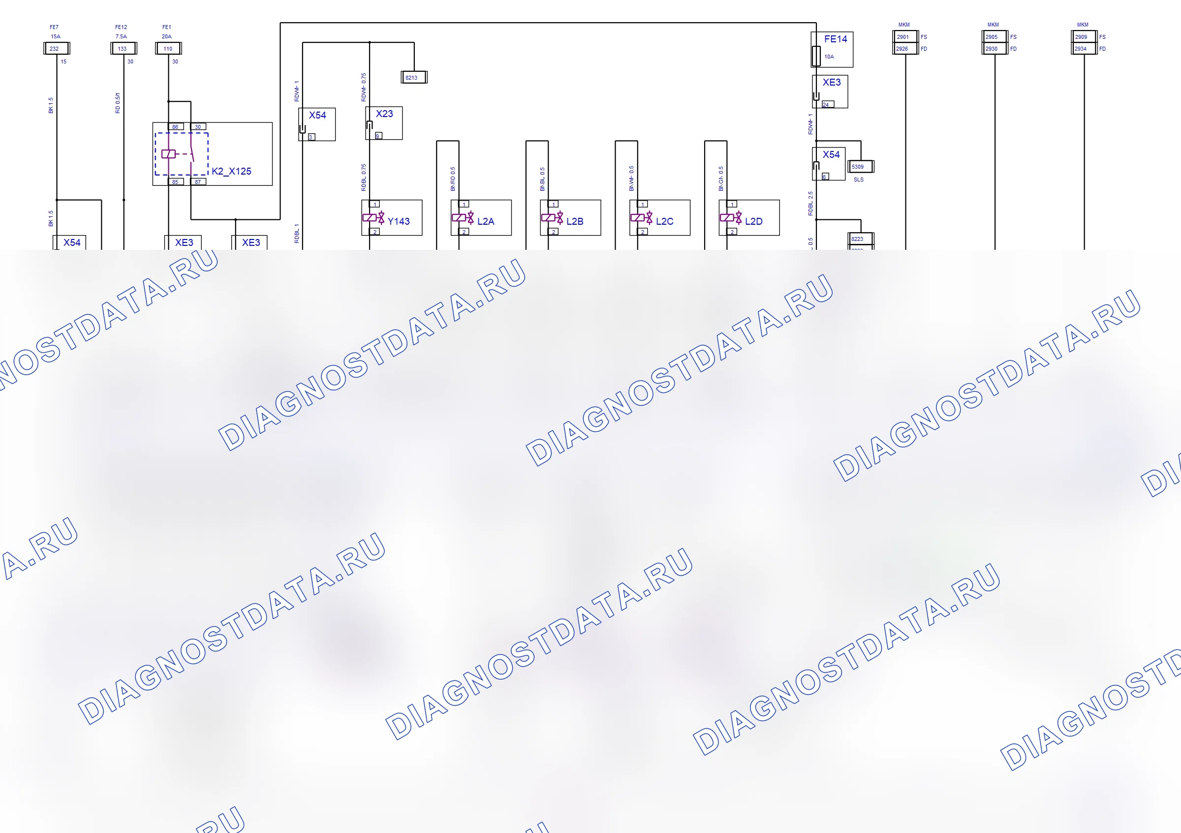 Система двигателя — Электросхема Simtec (Z 22 YH, 2008) — Электросхема Simtec (Z 22 YH, 2008), Схема 1 из 2. Opel Signum I рестайлинг (2002-2008)