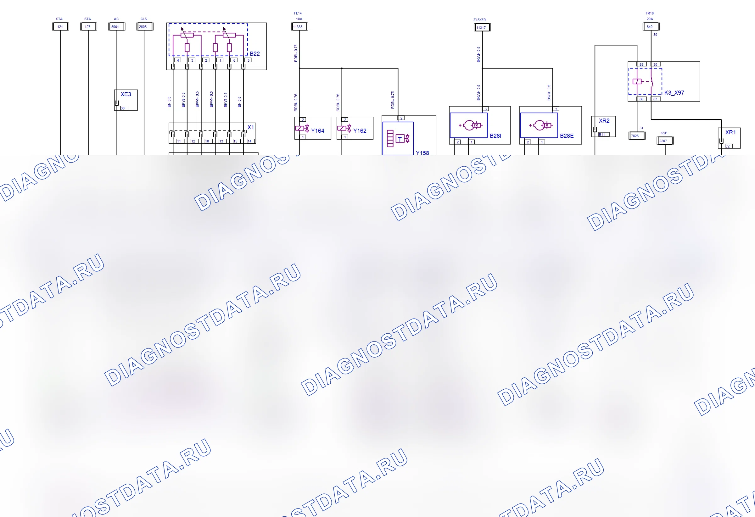 Система двигателя — Электросхема Simtec (Z 18 XER, 2006) — Электросхема Simtec (Z 18 XER, 2006), Схема 2 из 2. Opel Signum I рестайлинг (2002-2008)