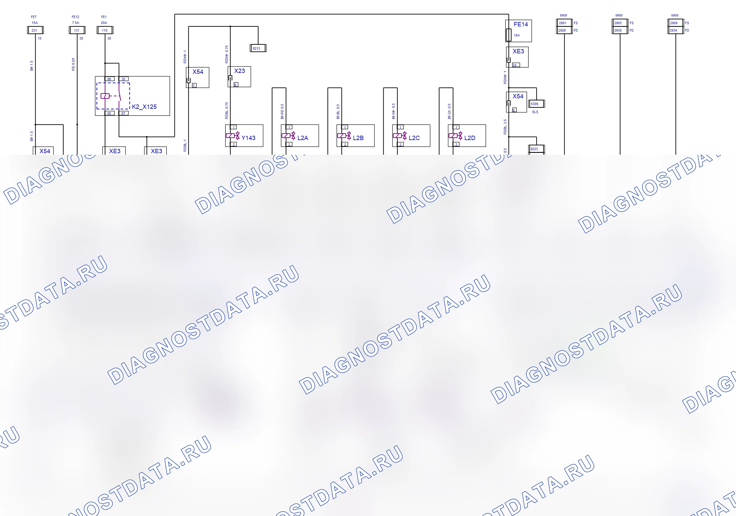Система двигателя — Электросхема Simtec (Z 22 YH, 2006) — Электросхема Simtec (Z 22 YH, 2006), Схема 1 из 2. Opel Signum I рестайлинг (2002-2008)