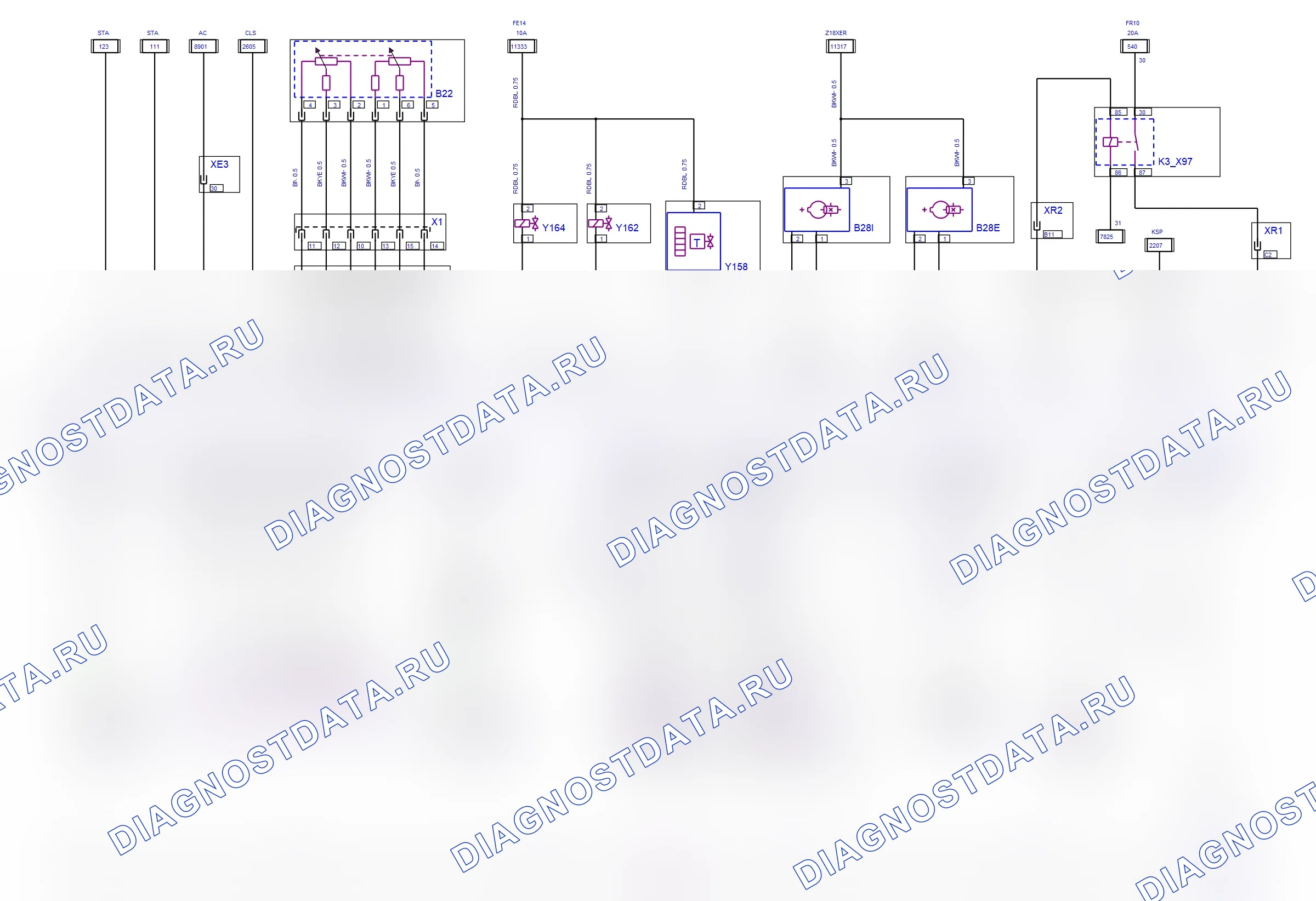 Система двигателя — Электросхема Simtec (Z 18 XER, 2007) — Электросхема Simtec (Z 18 XER, 2007), Схема 2 из 2. Opel Signum I рестайлинг (2002-2008)