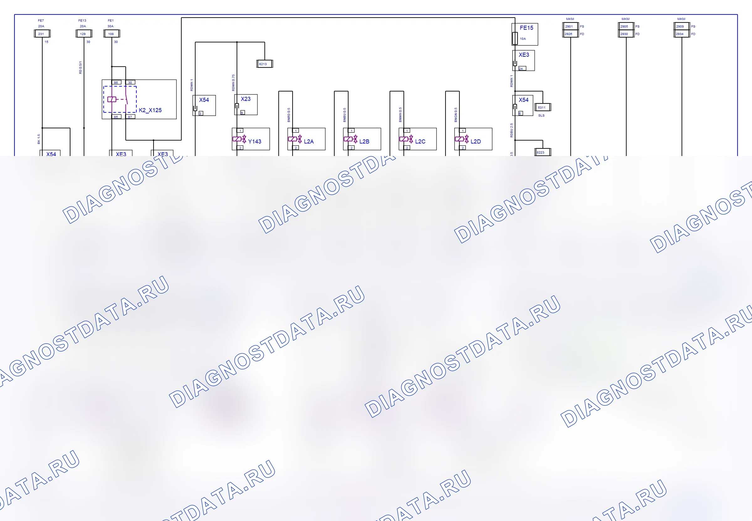 Система двигателя — Электросхема Simtec (Z 22 YH, 2003) — Электросхема Simtec (Z 22 YH, 2003), Схема 1 из 2. Opel Signum I рестайлинг (2002-2008)