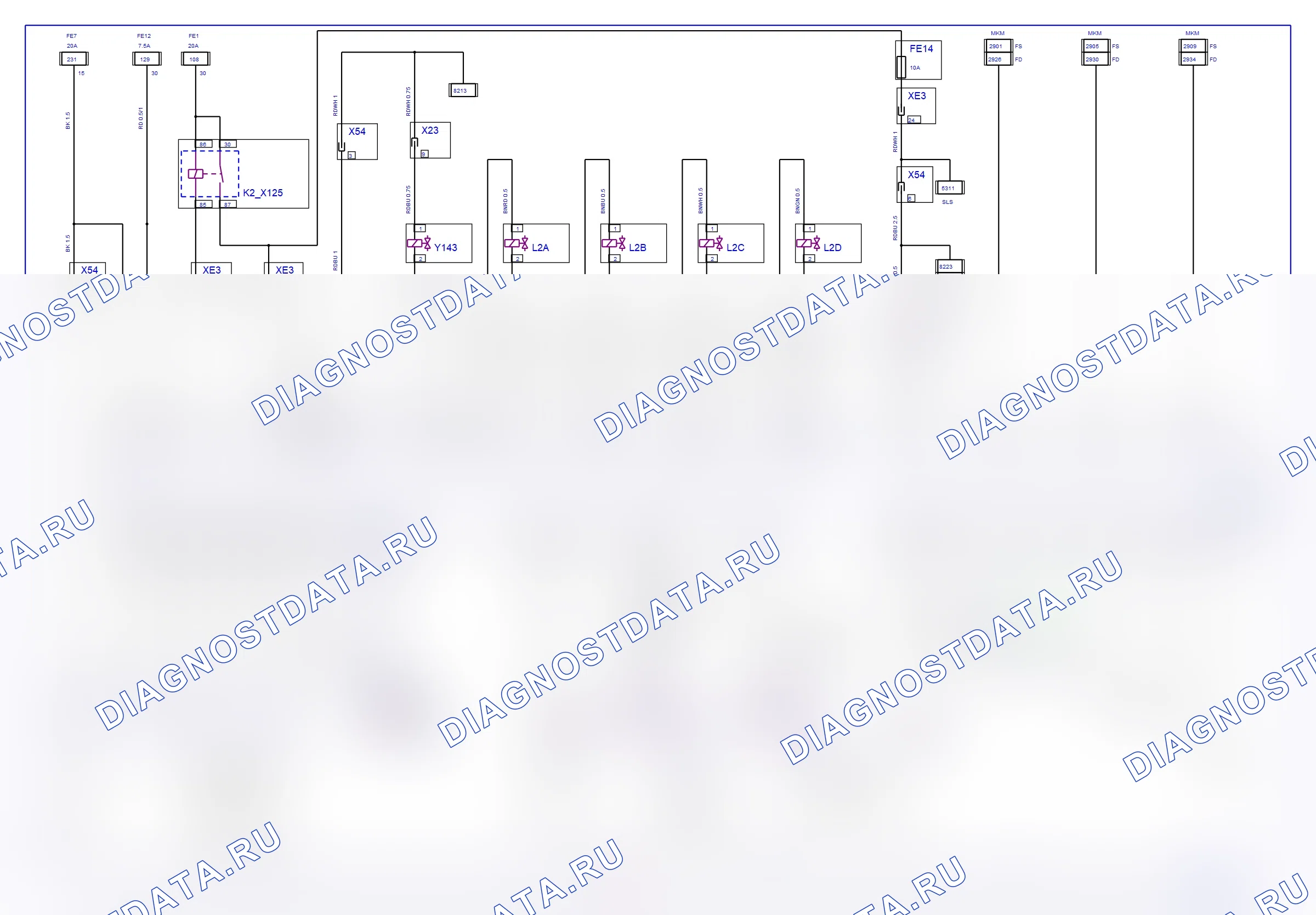 Система двигателя — Электросхема Simtec (Z 22 YH, 2005) — Электросхема Simtec (Z 22 YH, 2005), Схема 1 из 2. Opel Signum I рестайлинг (2002-2008)