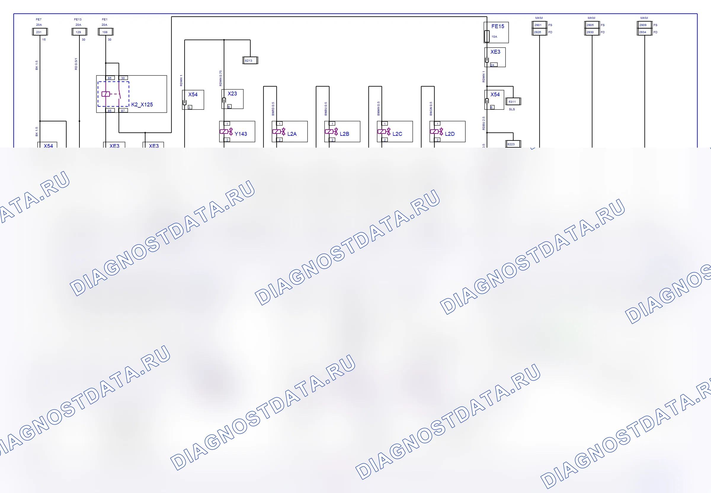 Система двигателя — Электросхема Simtec (Z 22 YH, 2004) — Электросхема Simtec (Z 22 YH, 2004), Схема 1 из 2. Opel Signum I рестайлинг (2002-2008)