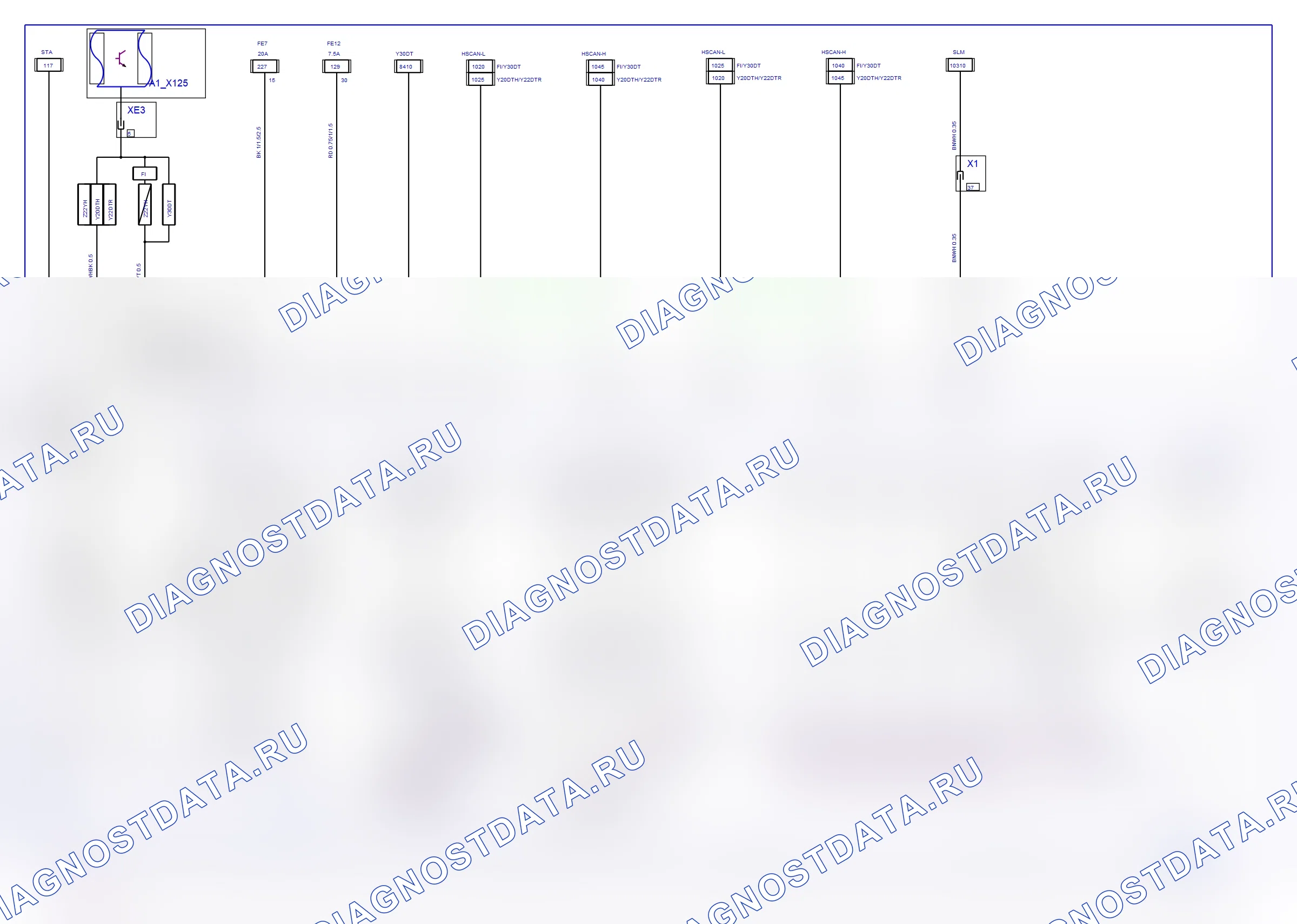 Система трансмиссии — Электросхема передней автоматической трансмиссии (2005) — Электросхема передней автоматической трансмиссии (2005), Схема 2 из 3. Opel Signum I рестайлинг (2002-2008)