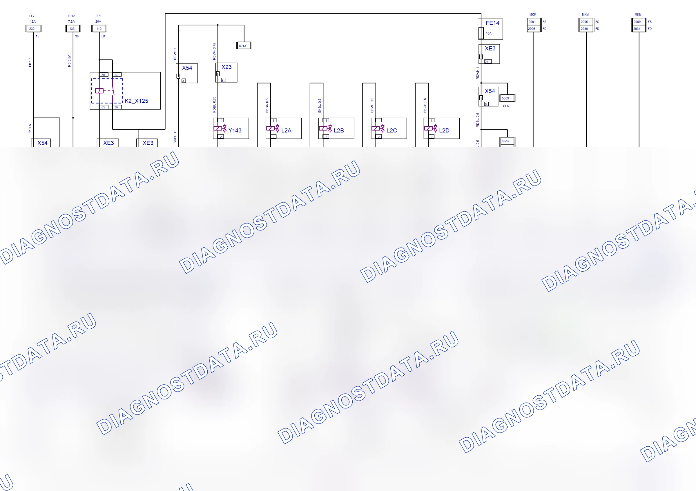 Система двигателя — Электросхема Simtec (Z 22 YH, 2008) — Электросхема Simtec (Z 22 YH, 2008), Схема 1 из 2. Opel Vectra C (2002-2008)