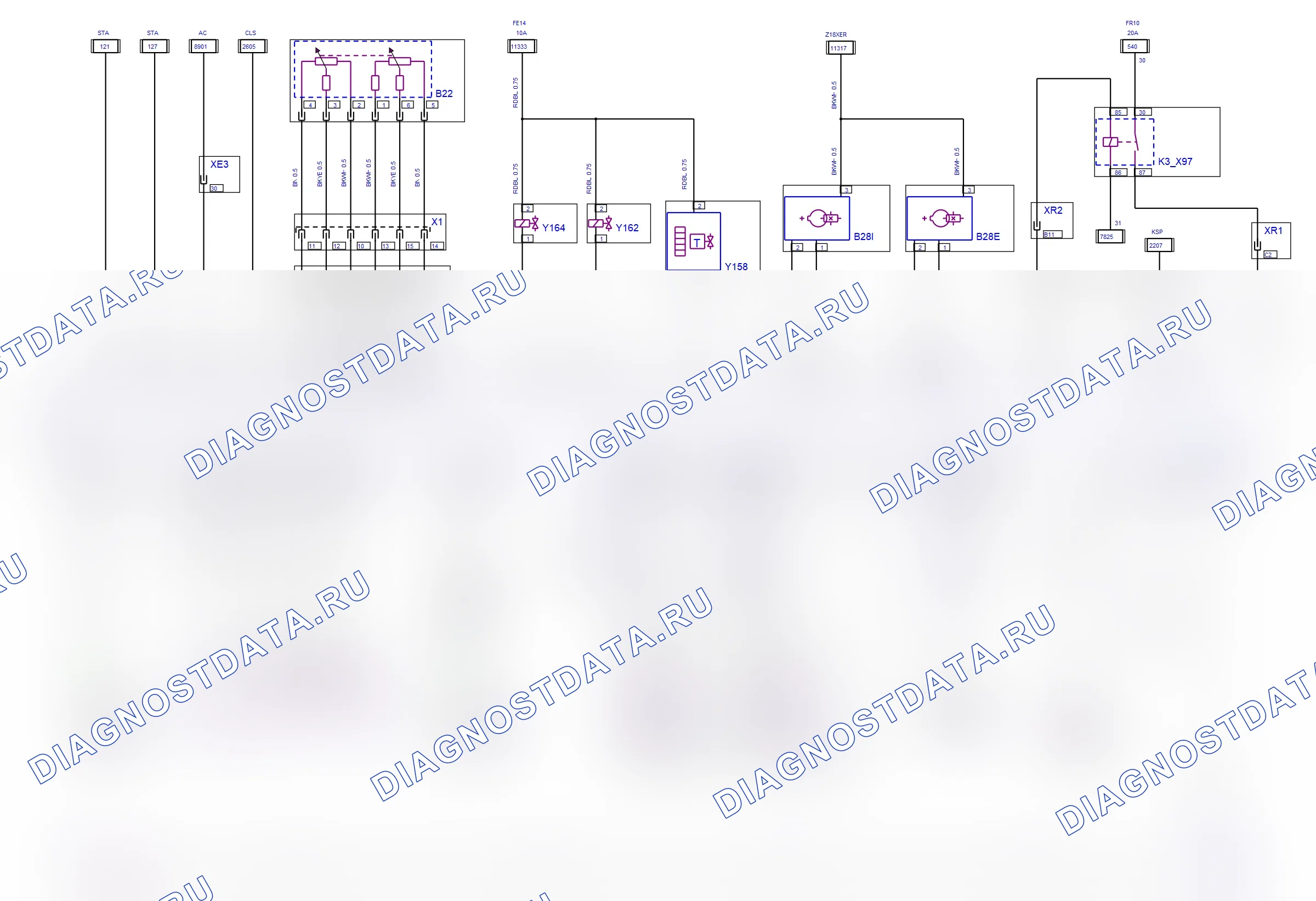 Система двигателя — Электросхема Simtec (Z 18 XER, 2006) — Электросхема Simtec (Z 18 XER, 2006), Схема 2 из 2. Opel Vectra C (2002-2008)