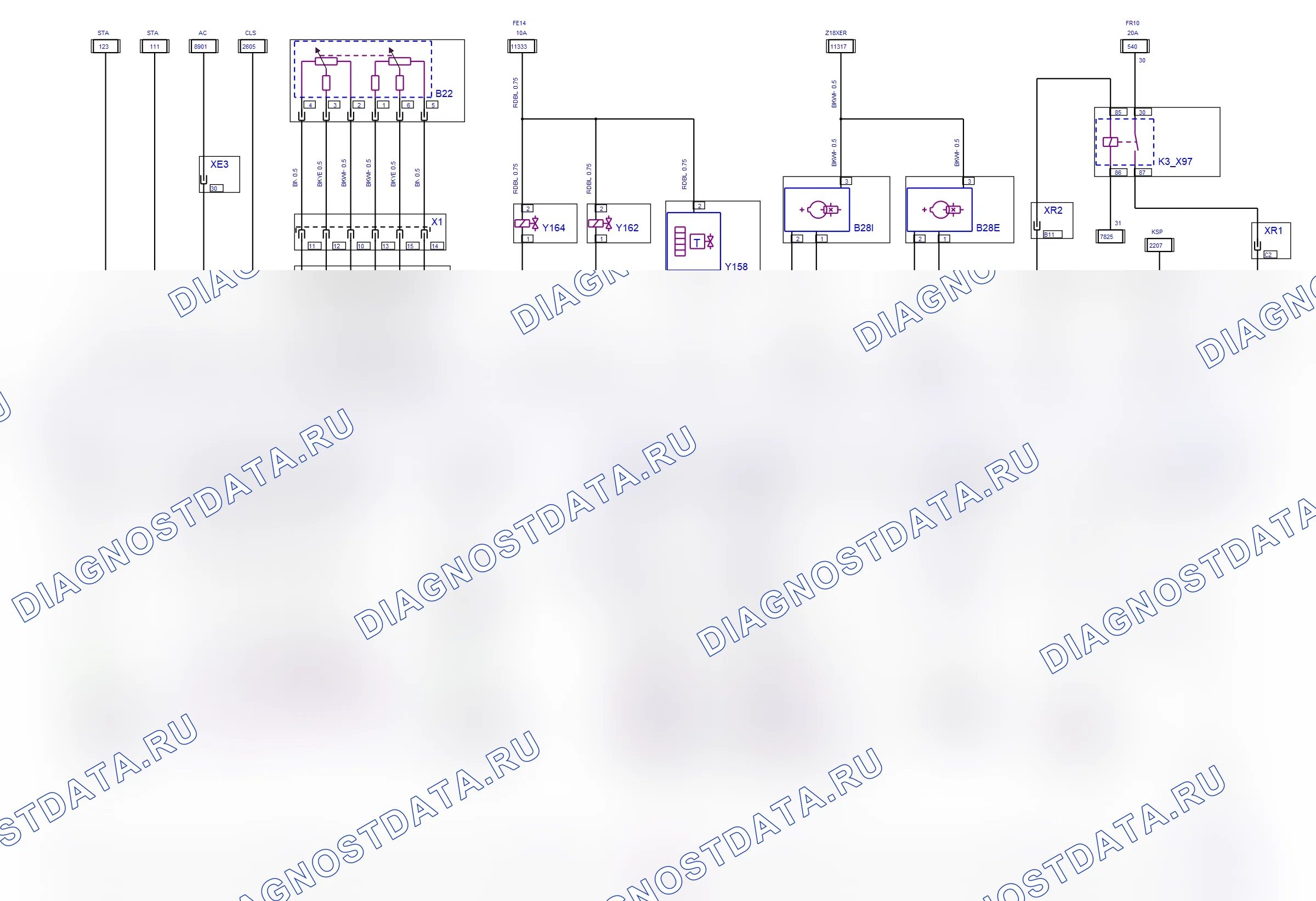 Система двигателя — Электросхема Simtec (Z 18 XER, 2008) — Электросхема Simtec (Z 18 XER, 2008), Схема 2 из 2. Opel Vectra C (2002-2008)