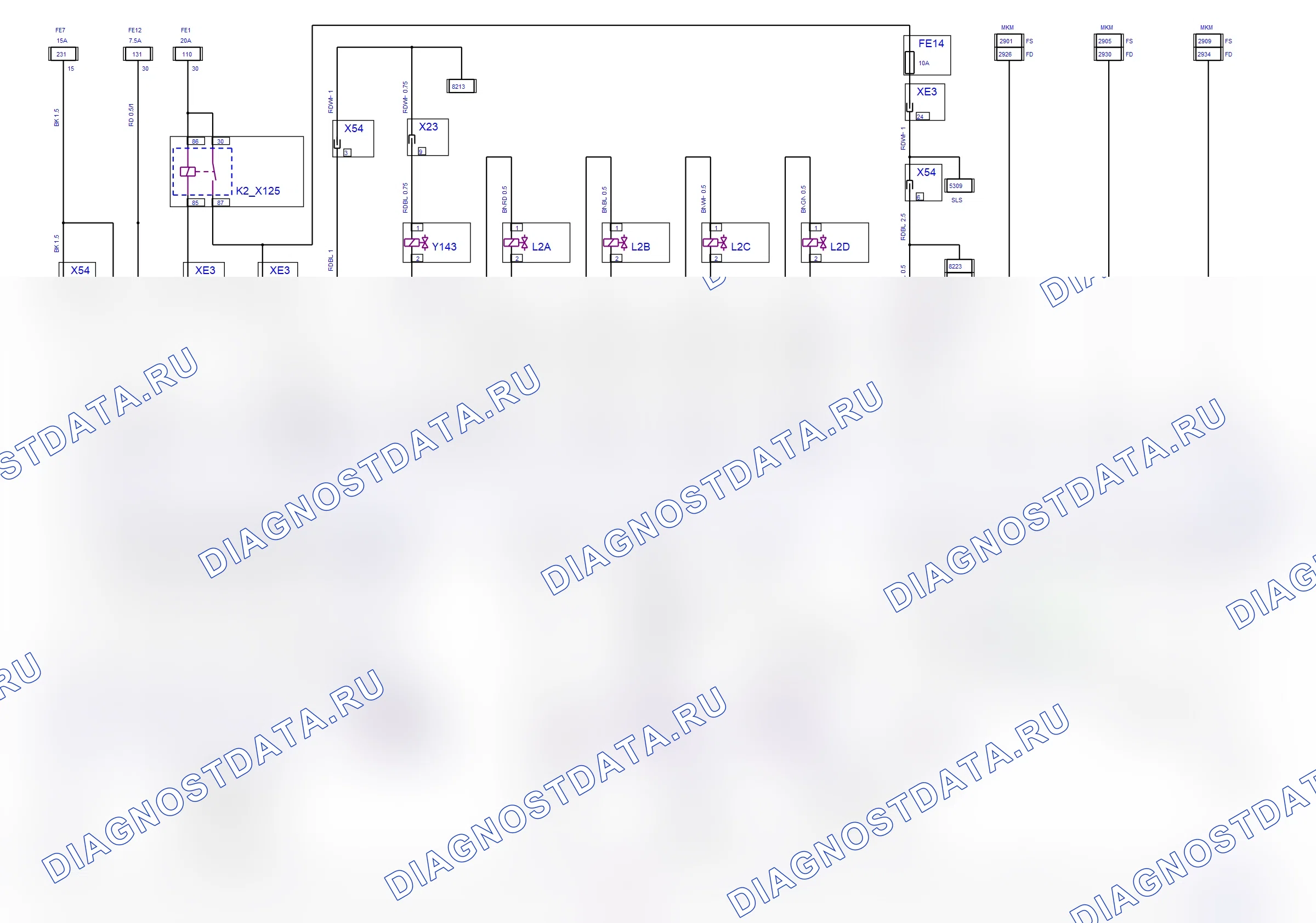 Система двигателя — Электросхема Simtec (Z 22 YH, 2006) — Электросхема Simtec (Z 22 YH, 2006), Схема 1 из 2. Opel Vectra C (2002-2008)