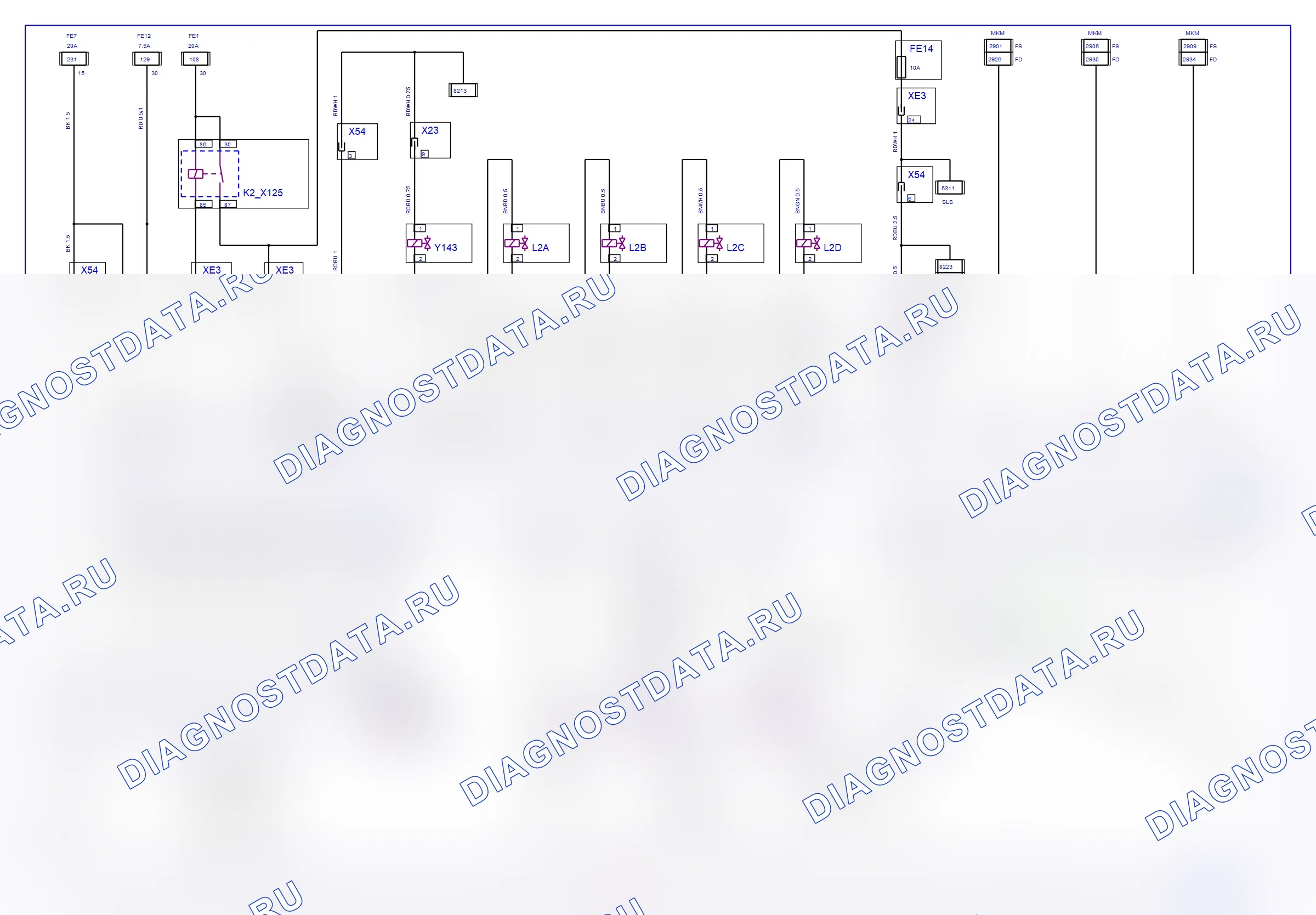 Система двигателя — Электросхема Simtec (Z 22 YH, 2005) — Электросхема Simtec (Z 22 YH, 2005), Схема 1 из 2. Opel Vectra C (2002-2008)