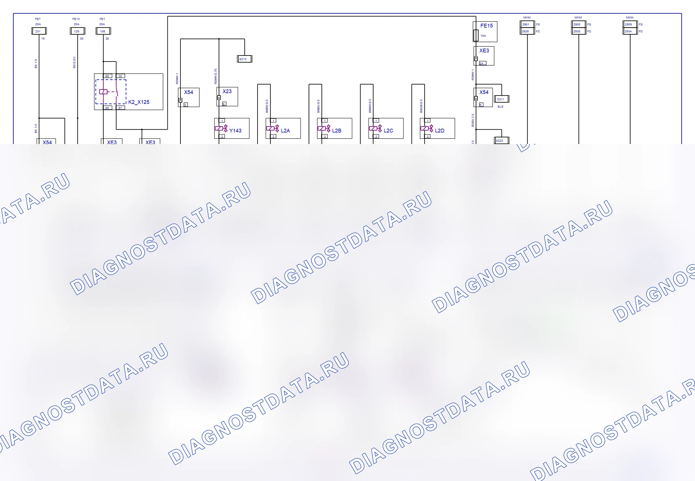 Система двигателя — Электросхема Simtec (Z 22 YH, 2004) — Электросхема Simtec (Z 22 YH, 2004), Схема 1 из 2. Opel Vectra C (2002-2008)