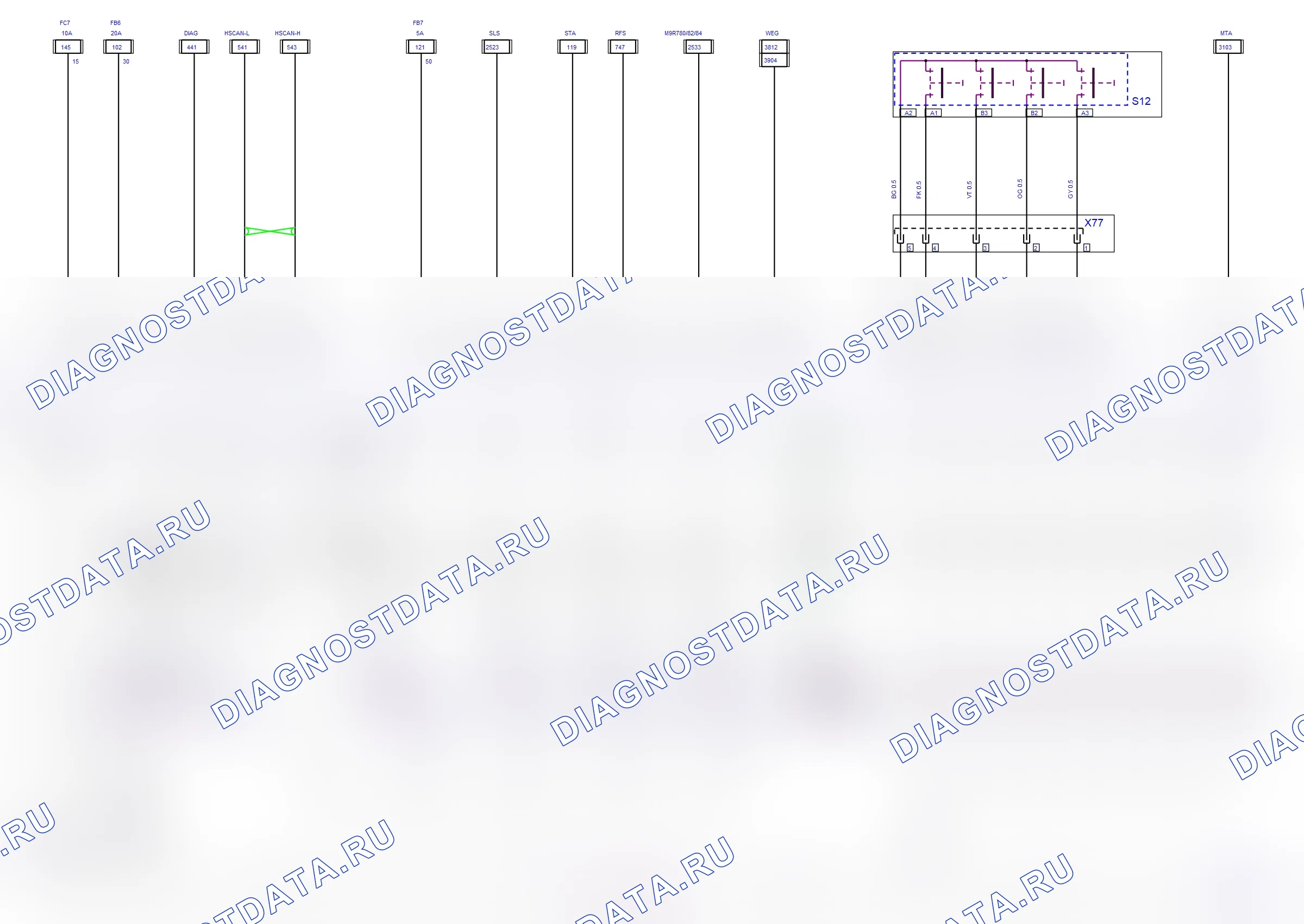 Система трансмиссии — Электросхема механической трансмиссии с автоматическим переключением (M9R 780, M9R 782, M9R 784, 2008) — Электросхема механической трансмиссии с автоматическим переключением (M9R 780, M9R 782, M9R 784, 2008). Opel Vivaro A (2001-2011)