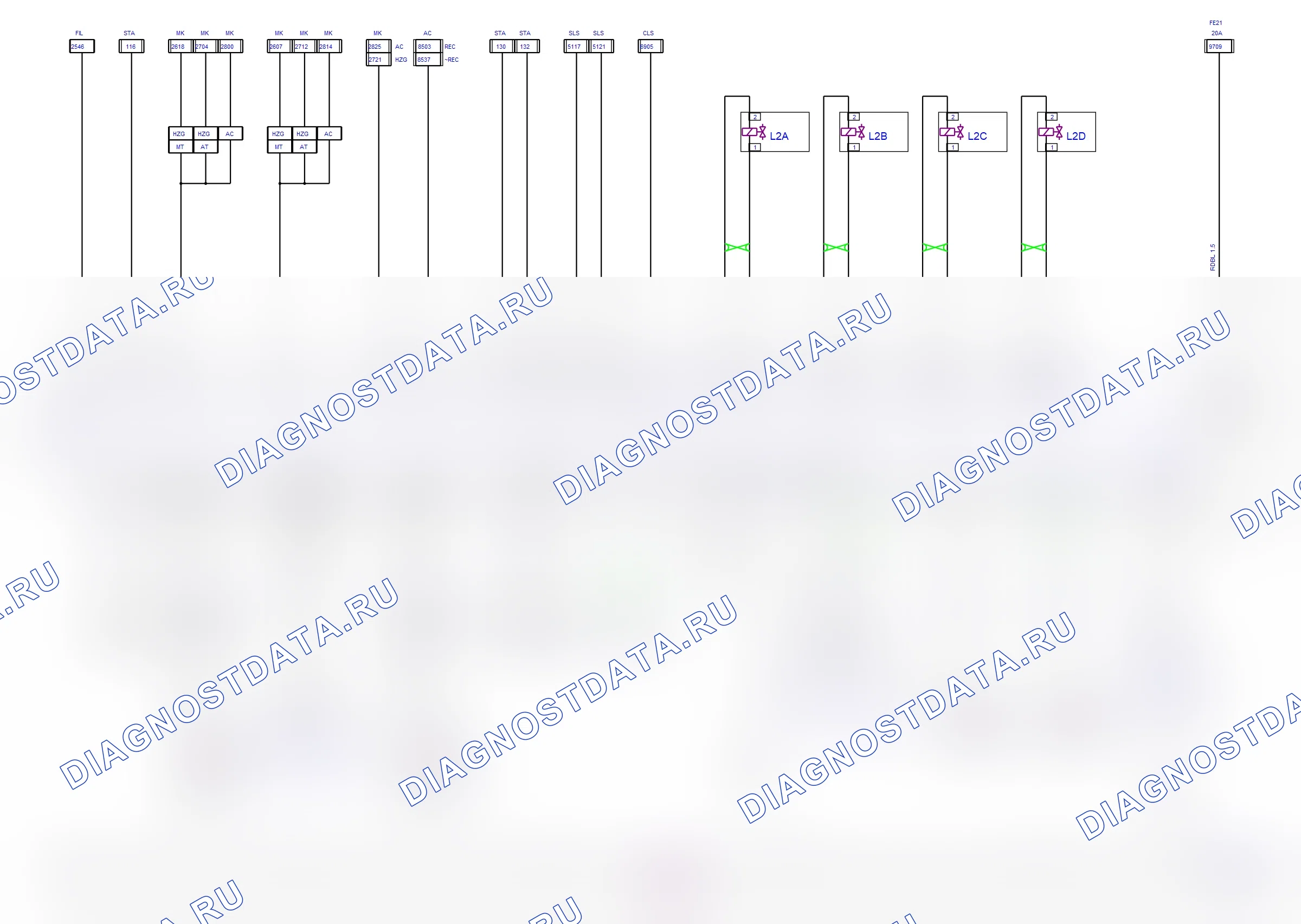Система двигателя — Электросхема дизеля (Z 19 DT, Z 19 DTL, 2009-2011) — Электросхема дизеля (Z 19 DT, Z 19 DTL, 2009-2011), Схема 2 из 2. Opel Zafira B (2005-2011)
