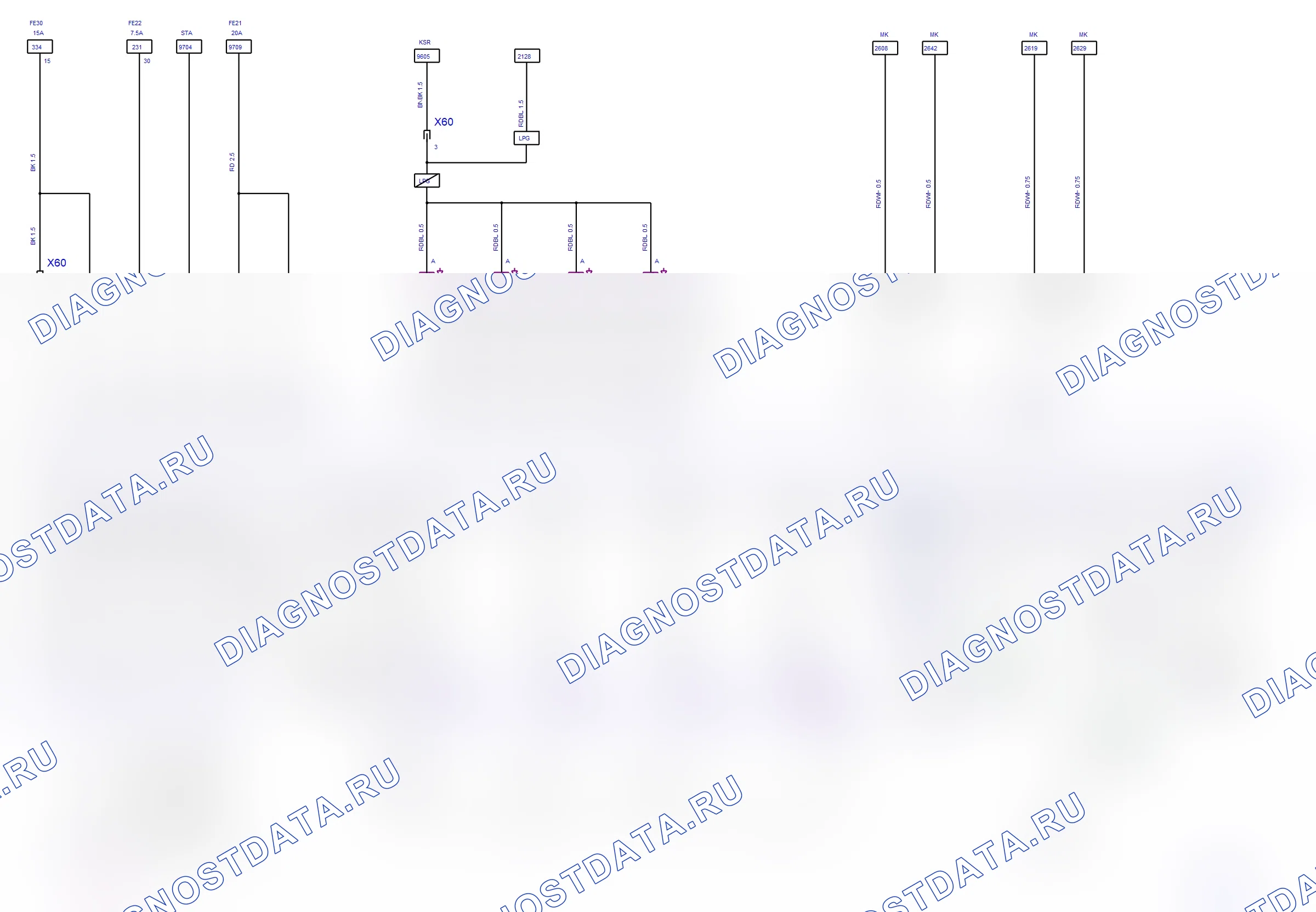 Система двигателя — Электросхема Simtec (Z 18 XER, 2010) — Электросхема Simtec (Z 18 XER, 2010), Схема 1 из 2. Opel Zafira B (2005-2011)