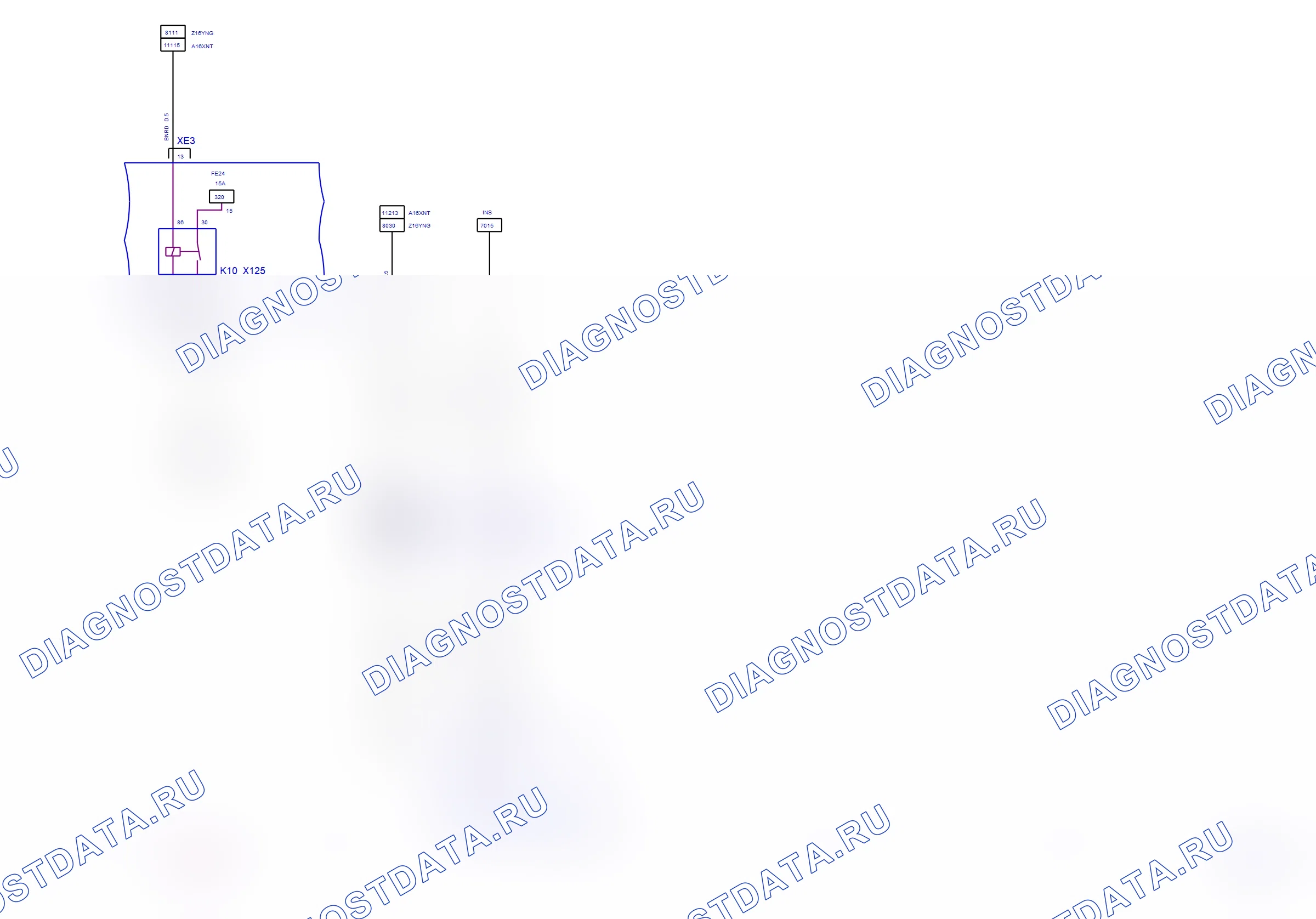 Система двигателя — Электросхема Motronic (Z 16 XNT, Z 16 YNG, 2011) — Электросхема Motronic (Z 16 XNT, Z 16 YNG, 2011). Opel Zafira B (2005-2011)