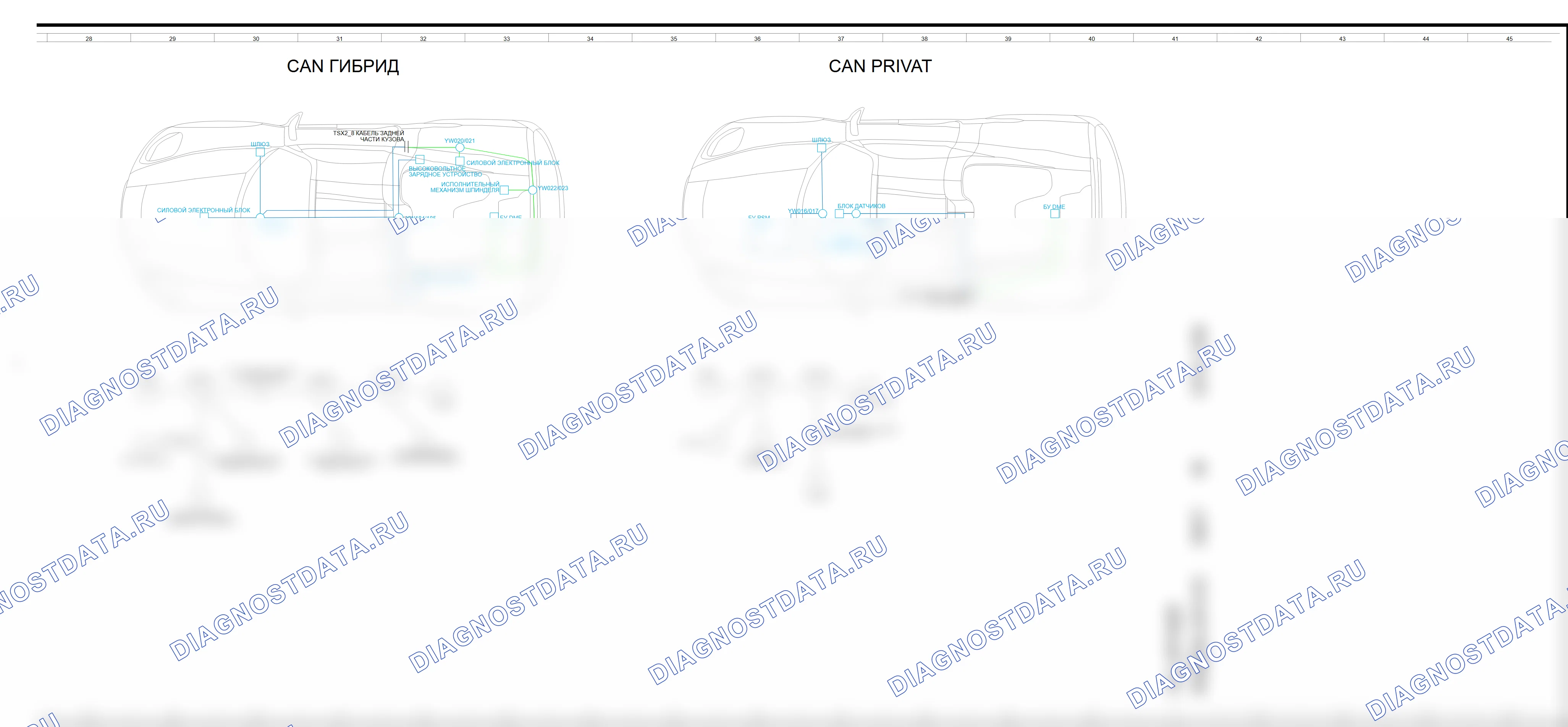 Расположение компонентов — Сеть can — Сеть can, Схема 3 из 3. Porsche 918 Spyder 918 (2013-2015)