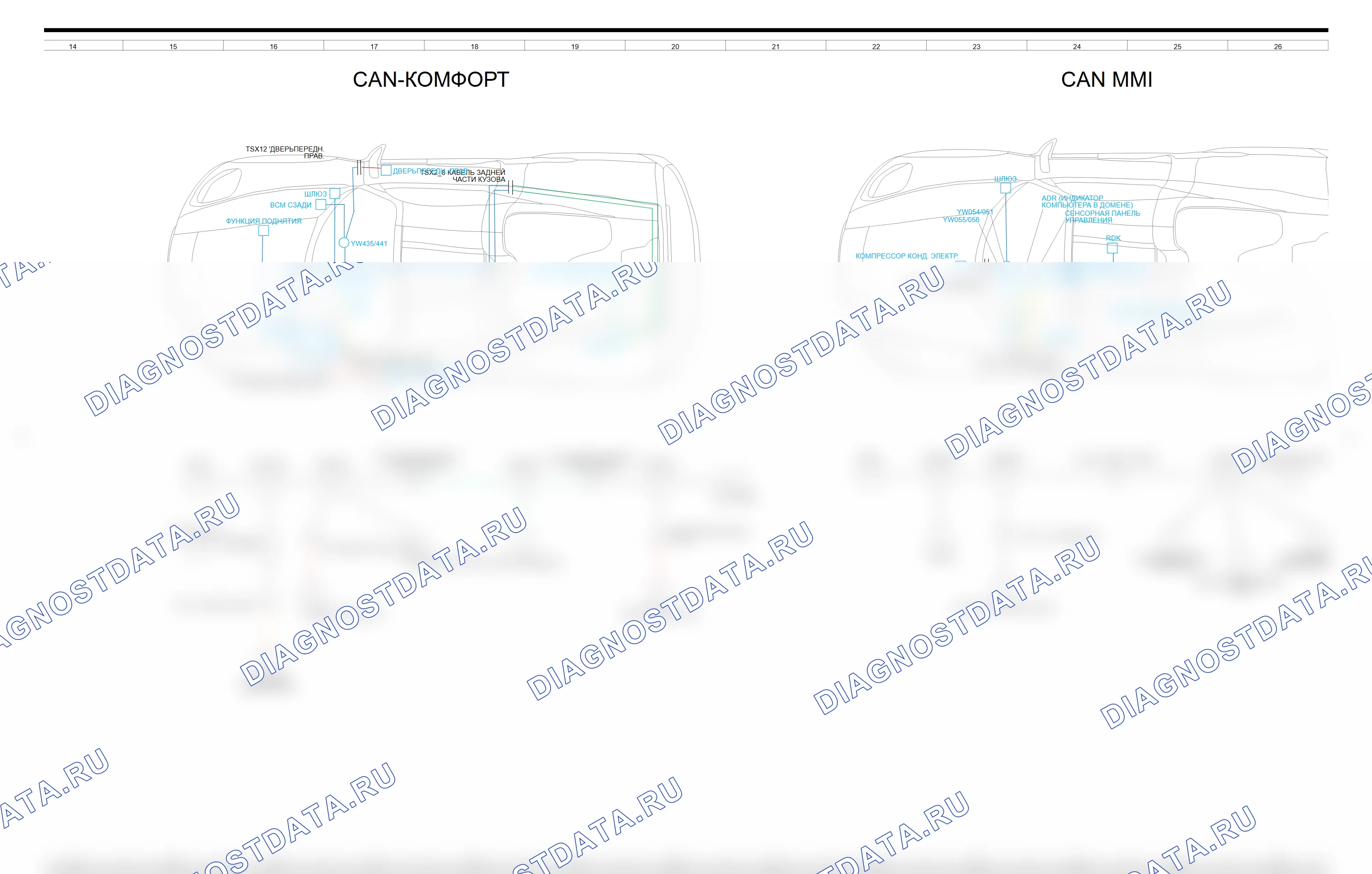 Расположение компонентов — Сеть can — Сеть can, Схема 2 из 3. Porsche 918 Spyder 918 (2013-2015)