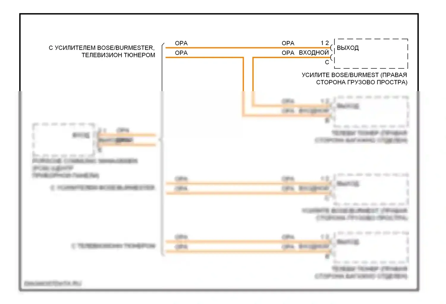 Магнитола — Электросхема проекционного дисплея — Электросхема проекционного дисплея. Porsche Cayenne II (2010-2014)