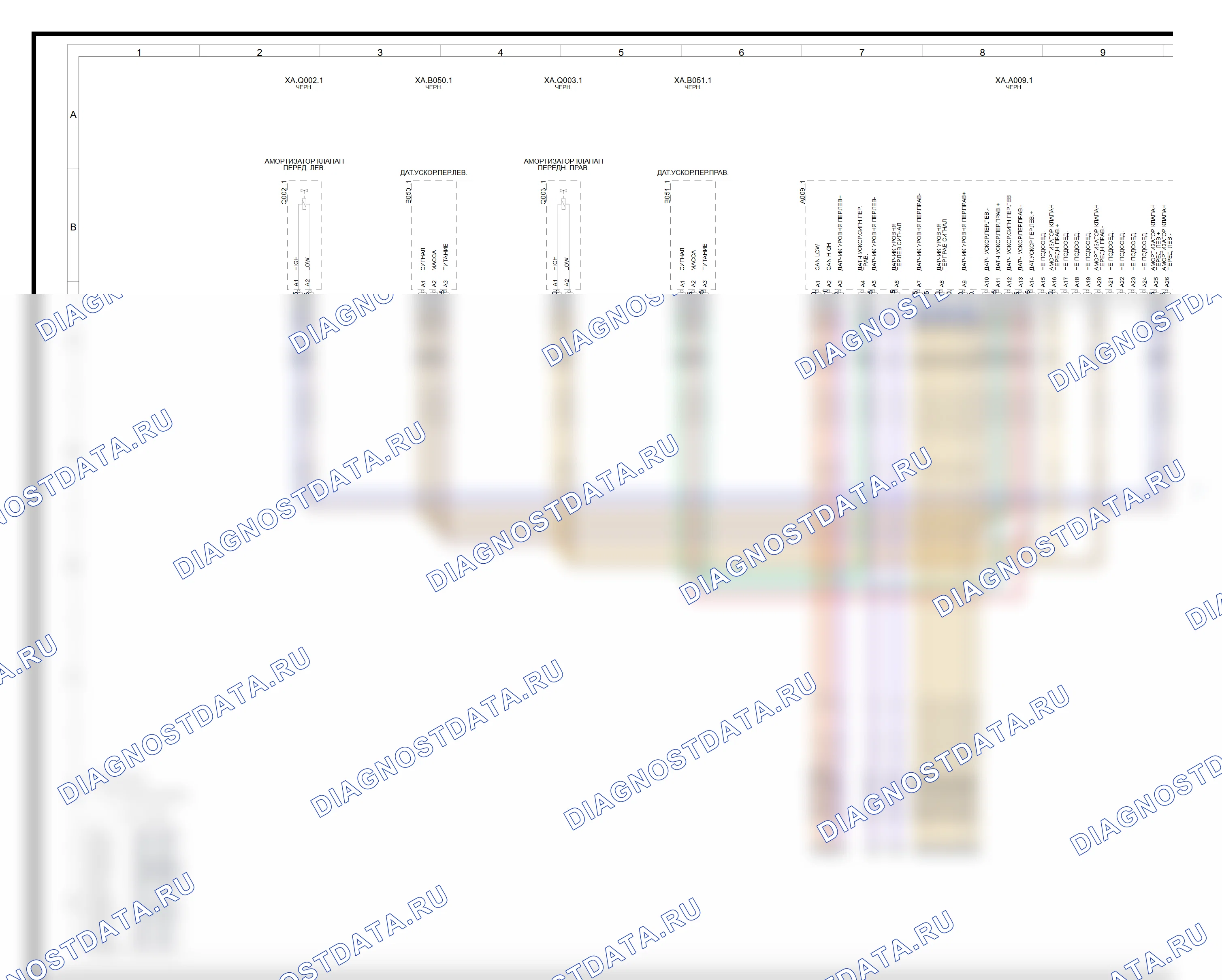 Тормоза, шасси и устойчивость — Электросхема Pasm для модели 2015 — Электросхема Pasm для модели 2015, Схема 1 из 3. Porsche Macan I (2014-2019)