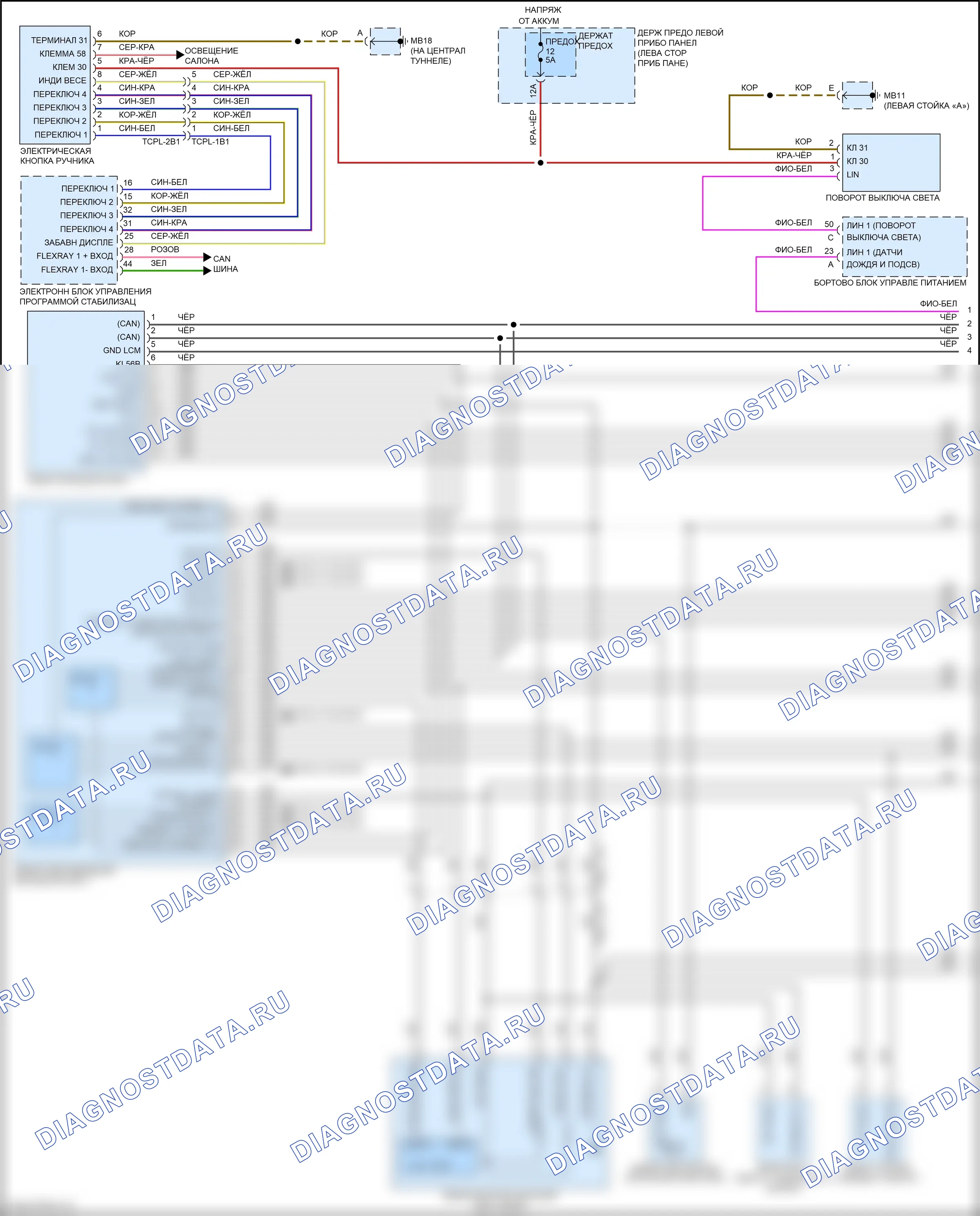 Фары — Электросхема фар, со светодиодными фарами — Электросхема фар, со светодиодными фарами (1 из 6). Porsche Panamera Turbo 971 (2016-2020)