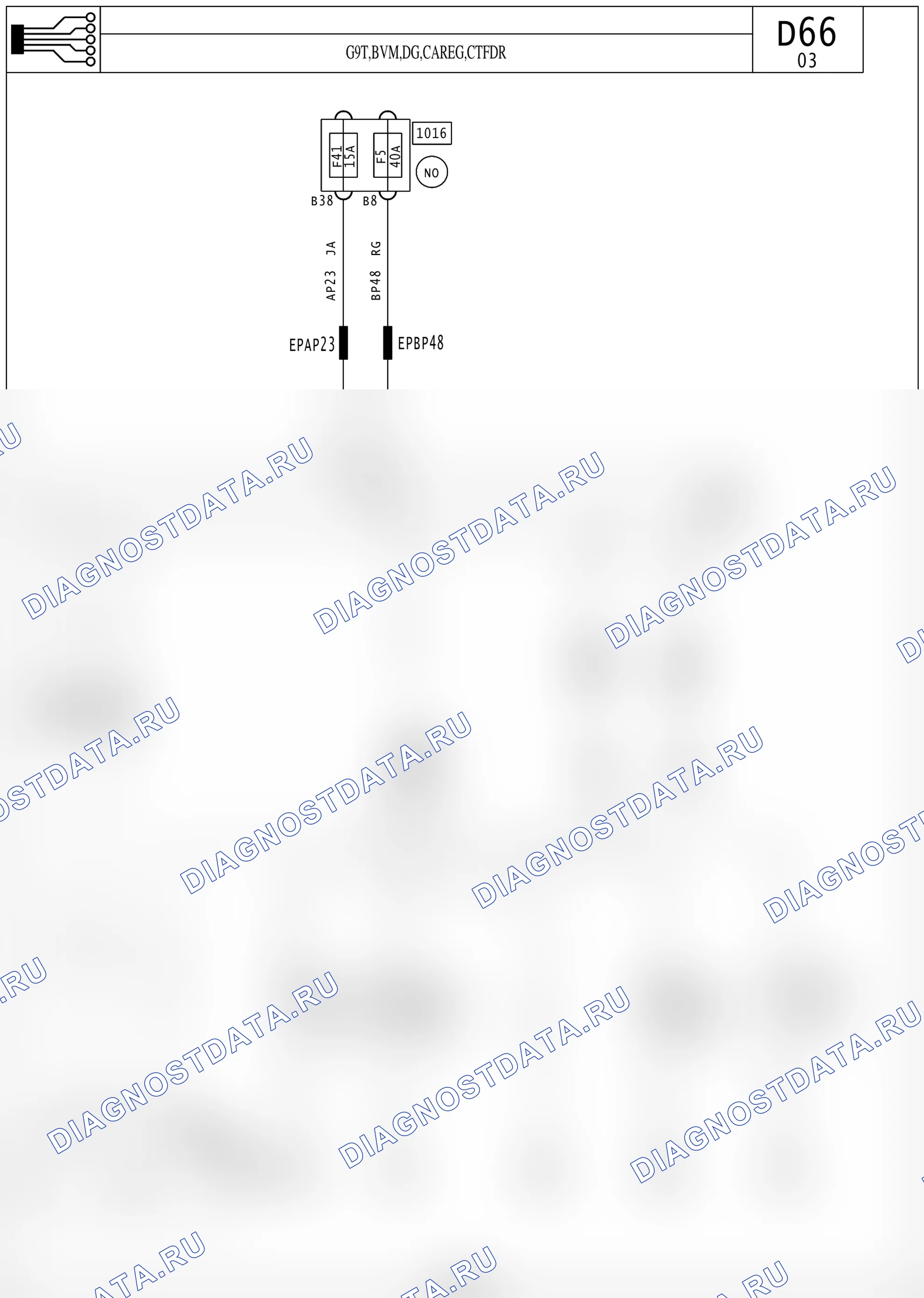 Электросхема диагностического разъёма OBD2 — для а/м с: двиг. G9T (2.2 dCi дизель) + левый руль, климат-контроль, Механическая коробка передач, Система стабилизации траектории — для а/м с: двиг. G9T (2.2 dCi дизель) + левый руль, климат-контроль, Механическая коробка передач, Система стабилизации траектории. Renault Avantime I (2001-2003)