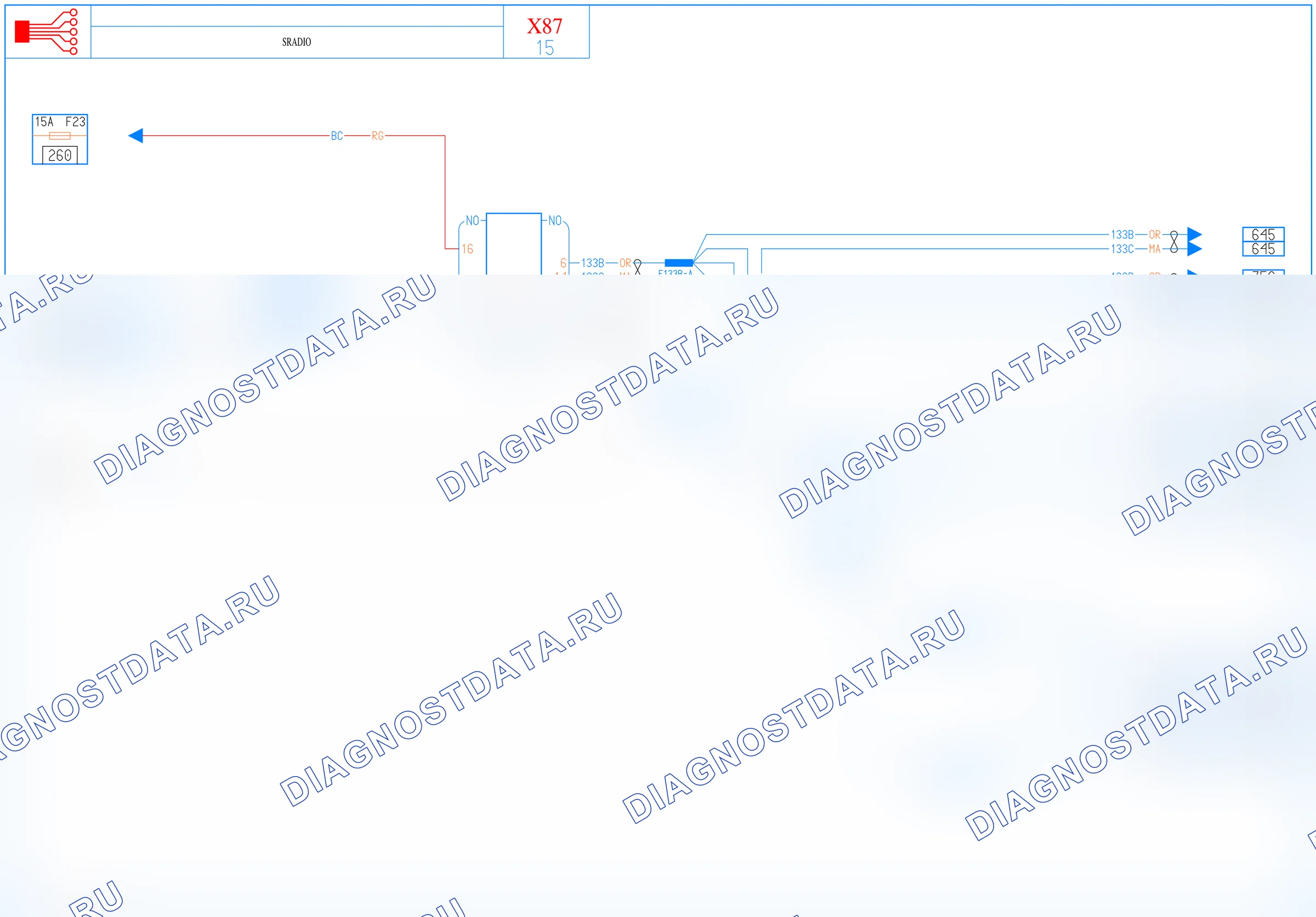 Электросхема диагностического разъёма OBD2 — для а/м с: без аудиосистемы — для а/м с: без аудиосистемы. Renault Captur I (2012-2017)