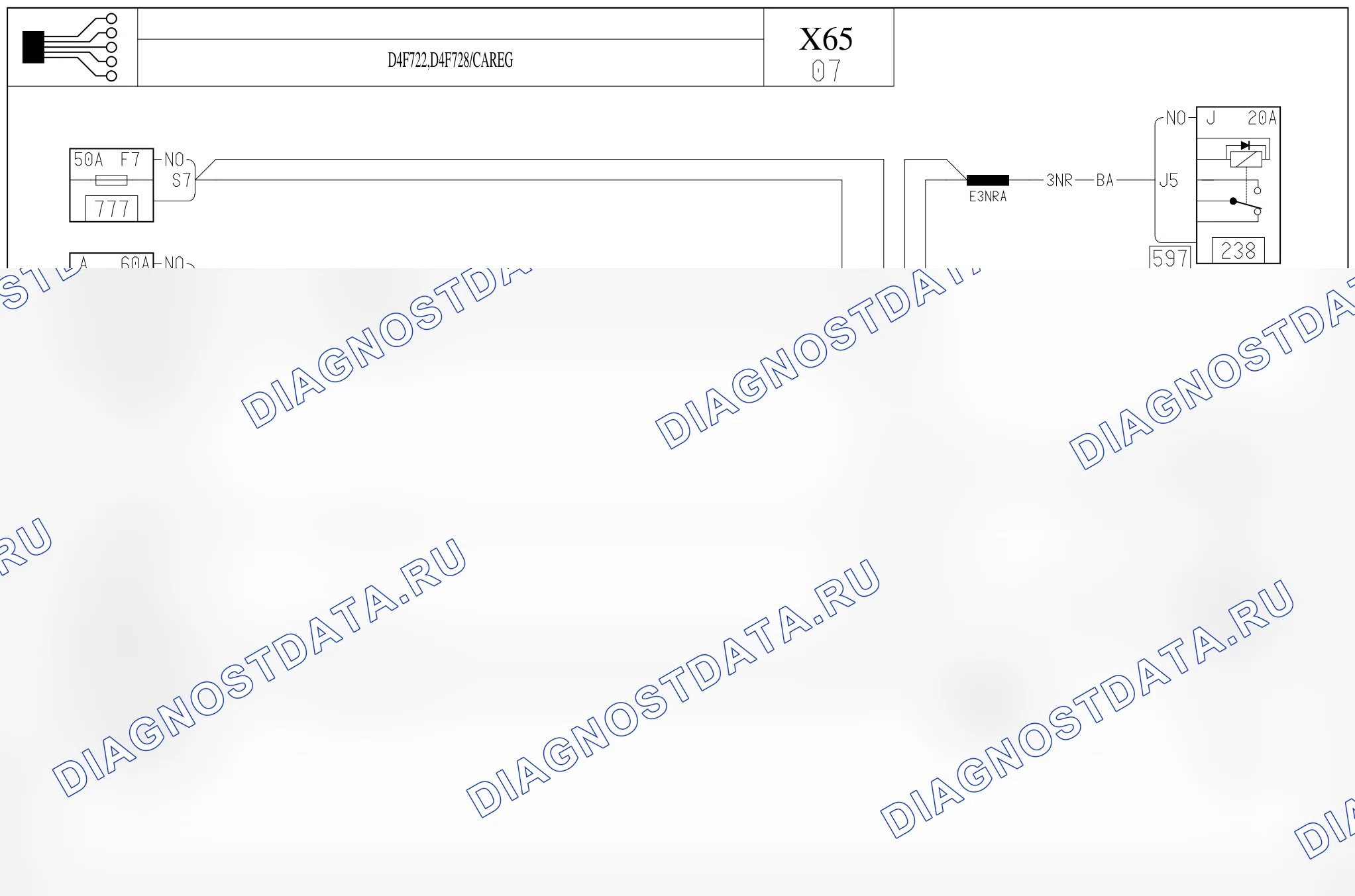 Электросхема вентилятора охлаждения — для а/м с: двиг. D4F722/728 (1.2 бензин) + климат-контроль — для а/м с: двиг. D4F722/728 (1.2 бензин) + климат-контроль. Renault Clio II (1998-2010)