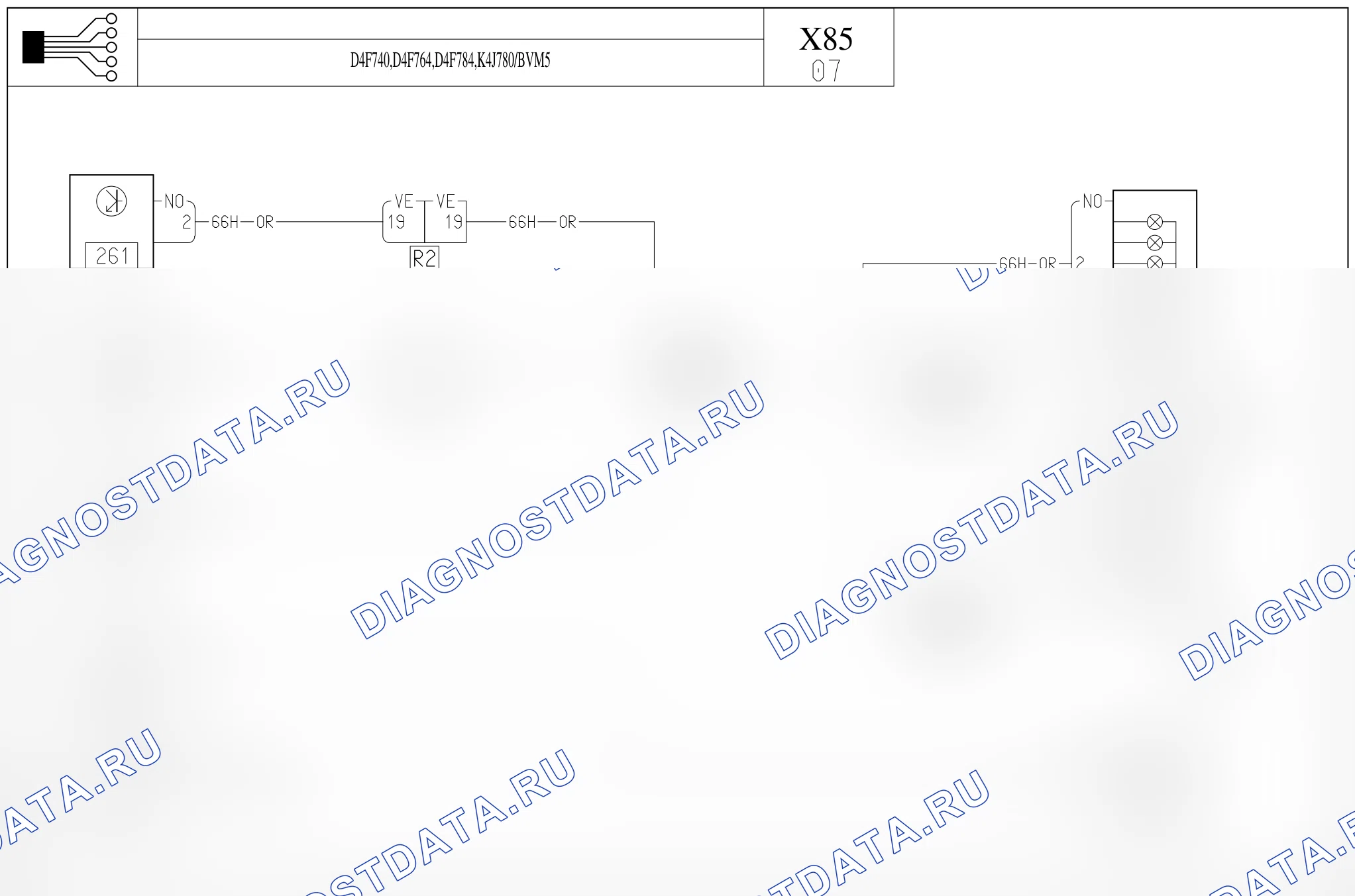 Электросхема фонарей заднего хода — для а/м с: двиг. D4F740/764 (1.2 бензин), D4F784 (1.2 TCe турбо бензин), K4J780 (1.4 бензин) + МКПП 5-ст. — для а/м с: двиг. D4F740/764 (1.2 бензин), D4F784 (1.2 TCe турбо бензин), K4J780 (1.4 бензин) + МКПП 5-ст.. Renault Clio III (2005-2012)