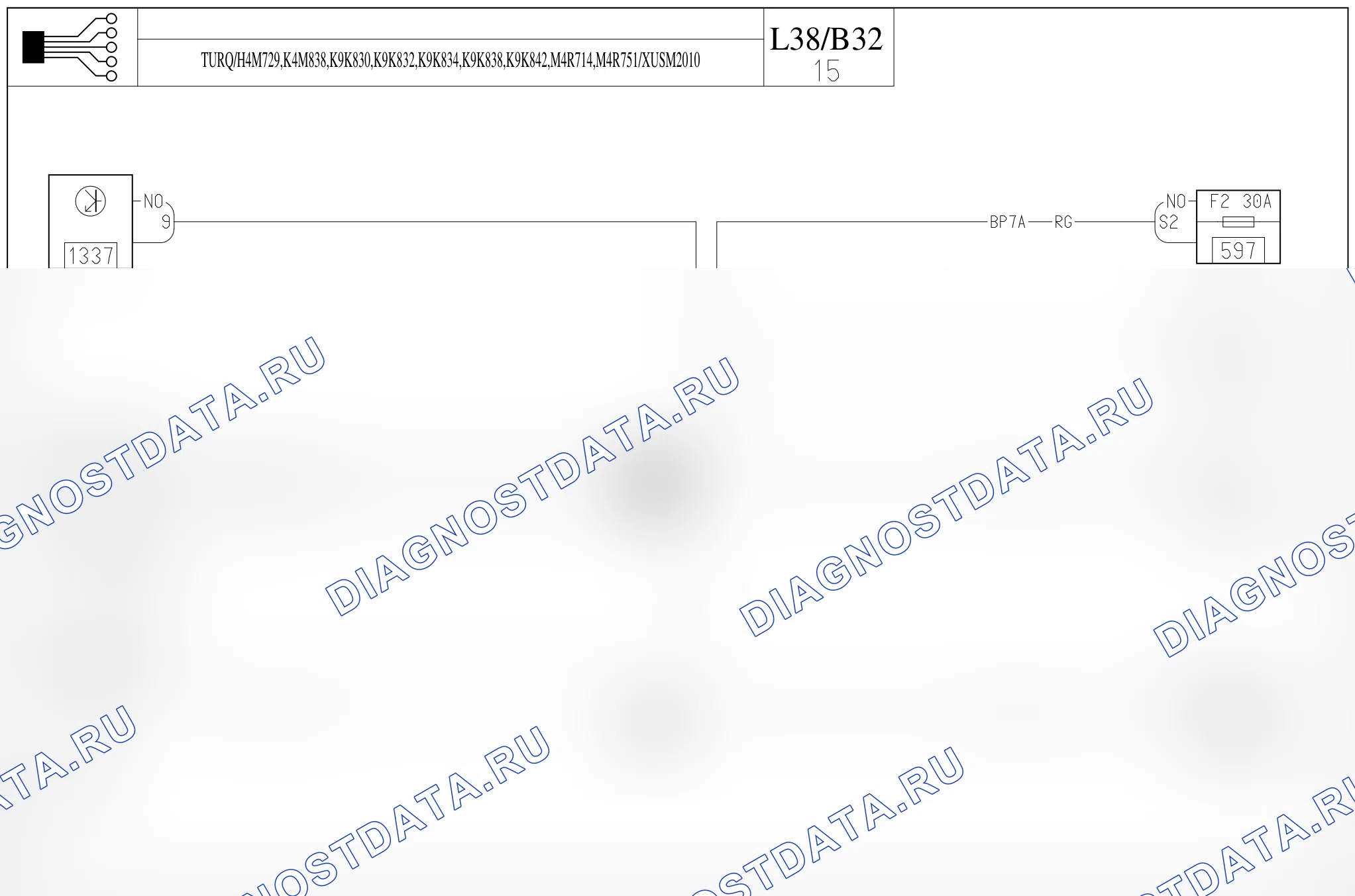 Электросхема вентилятора охлаждения — для а/м с: двиг. H4M729/K4M838 (1.6 бензин), K9K830/832/834/838/842 (1.5 dCi дизель), M4R714/751 (2.0 бензин) + Страна технологической карты турция, Версия usm для снижения выбросов CO2 — для а/м с: двиг. H4M729/K4M838 (1.6 бензин), K9K830/832/834/838/842 (1.5 dCi дизель), M4R714/751 (2.0 бензин) + Страна технологической карты турция, Версия usm для снижения выбросов CO2. Renault Fluence I (2009-2013)