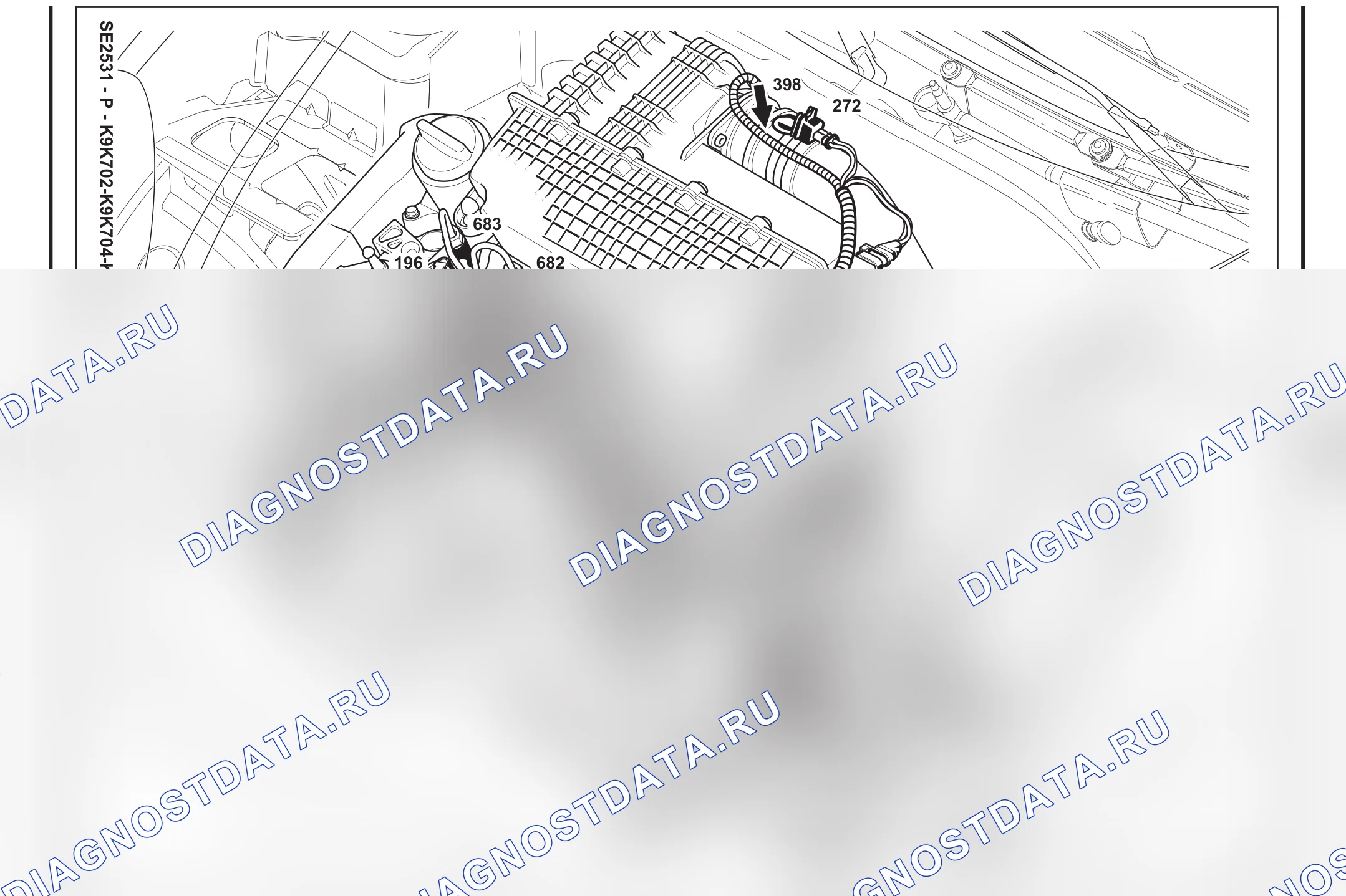 Расположение компонентов — Расположение компонентов: лист S29 — Расположение компонентов: лист S29. Renault Kangoo II (2008-2013)