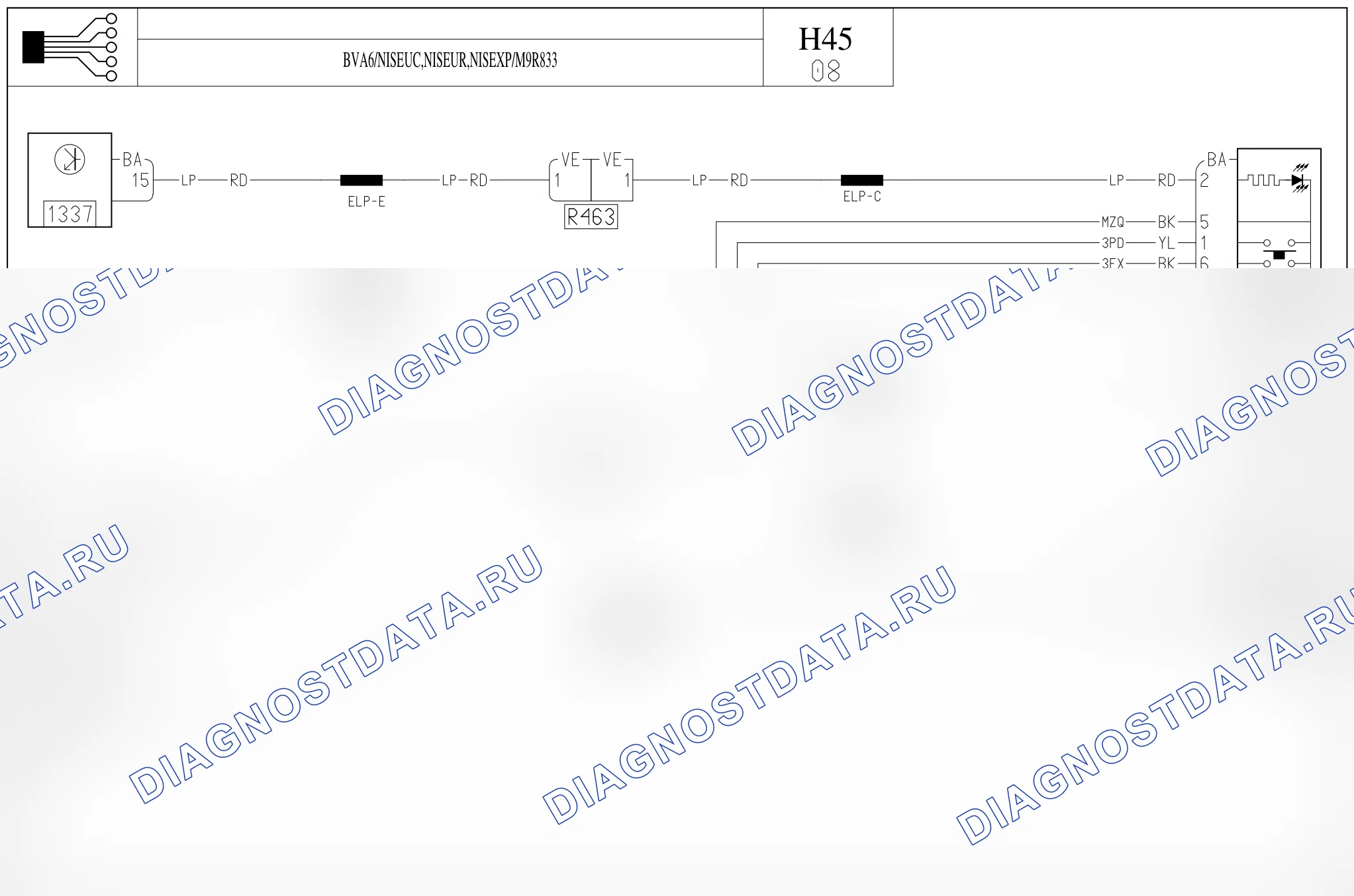 Электросхема круиз-контроля — для а/м с: двиг. M9R833 (2.0 dCi дизель) + BVA6, Техническая комплектация nissan европа, Техническая комплектация nissan экспорт — для а/м с: двиг. M9R833 (2.0 dCi дизель) + BVA6, Техническая комплектация nissan европа, Техническая комплектация nissan экспорт. Renault Koleos I (2008-2016)