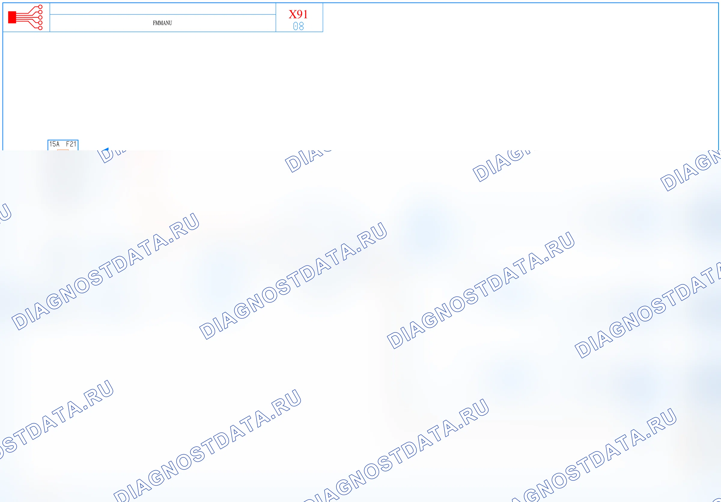 Электросхема диагностического разъёма OBD2 — для а/м с: Механический стояночный тормоз — для а/м с: Механический стояночный тормоз. Renault Laguna III (2007-2015)