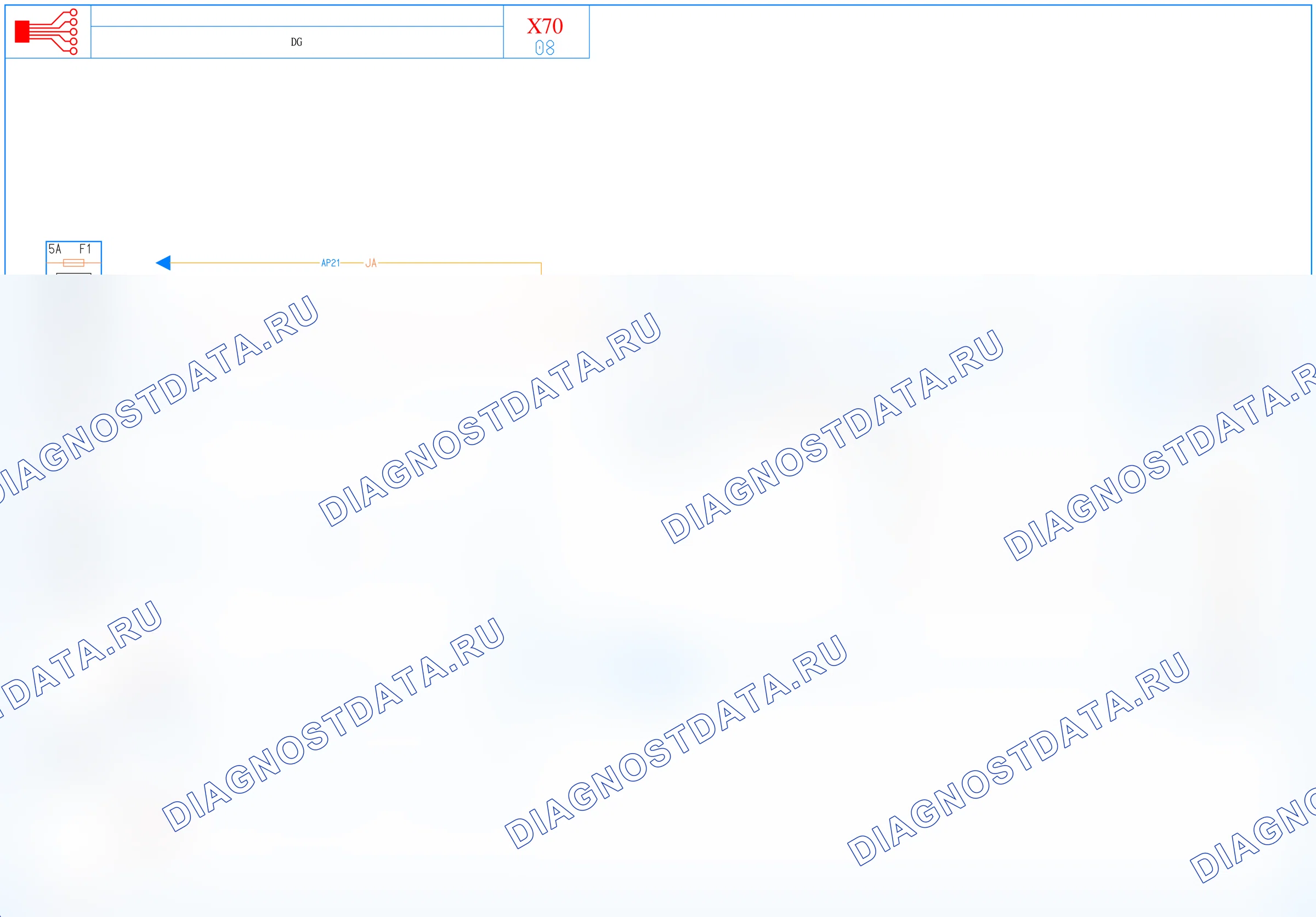 Электросхема диагностического разъёма OBD2 — для а/м с: левый руль — для а/м с: левый руль. Renault Master II (1997-2010)