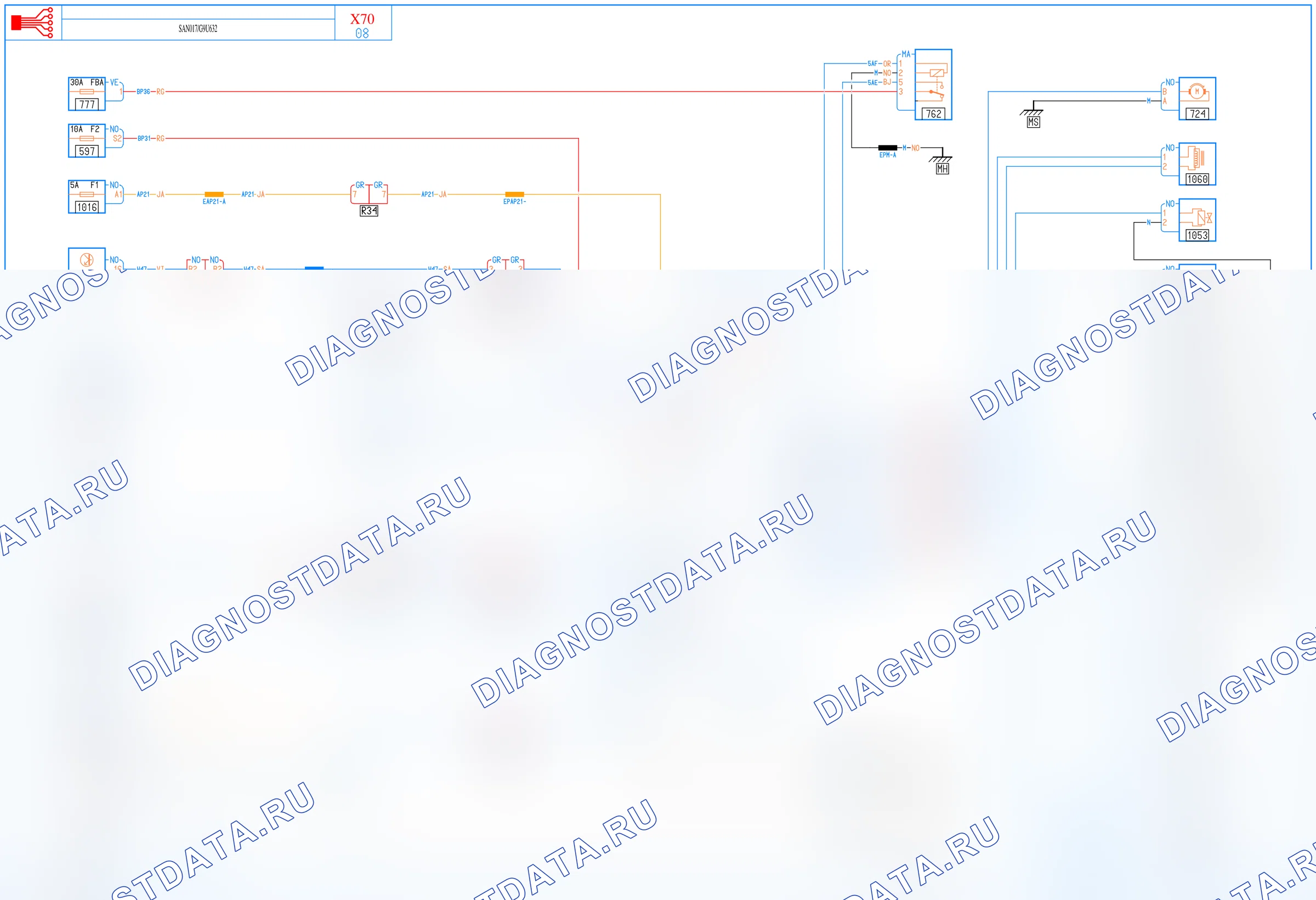 Электросхема роботизированной КПП — для а/м с: двиг. G9U632 (2.5 dCi дизель) + Кроме грузового автомобиля — для а/м с: двиг. G9U632 (2.5 dCi дизель) + Кроме грузового автомобиля. Renault Master II (1997-2010)