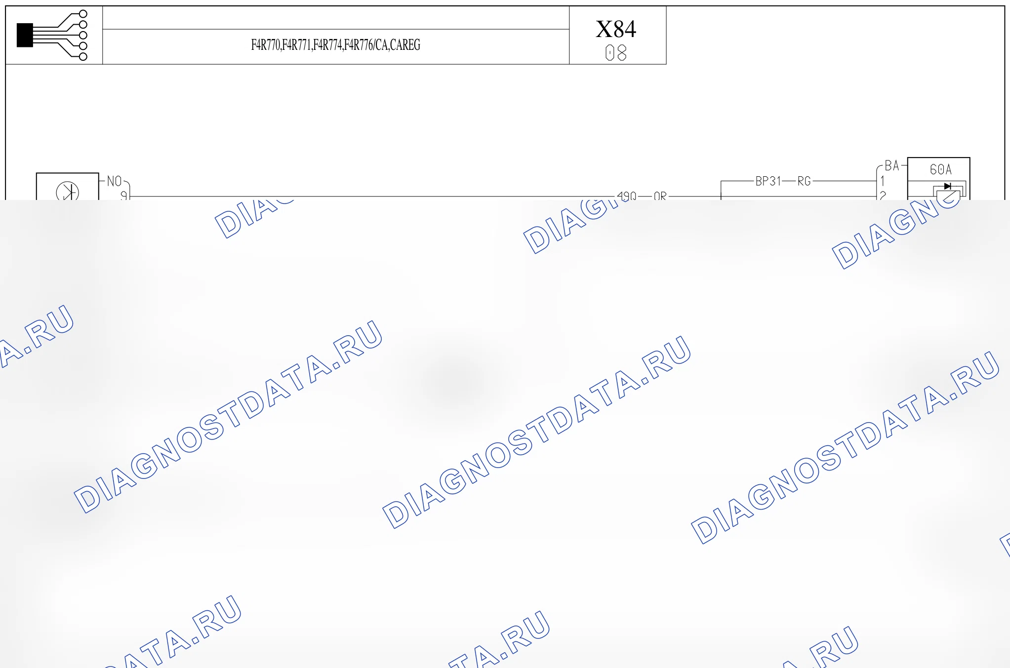 Электросхема вентилятора охлаждения — для а/м с: двиг. F4R770/771/774/776 (2.0 бензин) + кондиционер/климат-контроль — для а/м с: двиг. F4R770/771/774/776 (2.0 бензин) + кондиционер/климат-контроль. Renault Megane II (2002-2009)