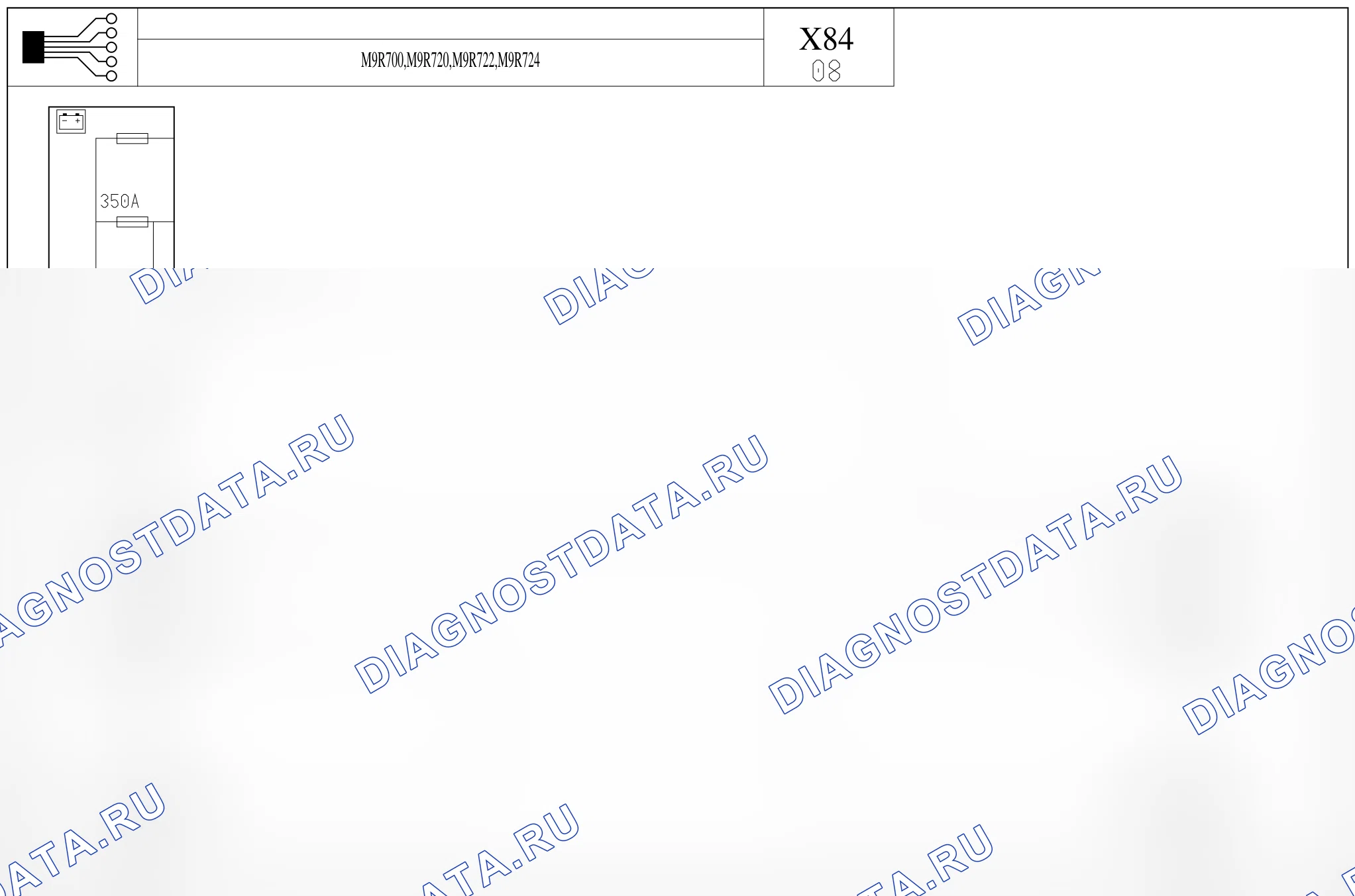 Цепь зарядки и запуска двигателя — для а/м с: двиг. M9R700/720/722/724 (2.0 dCi дизель) — для а/м с: двиг. M9R700/720/722/724 (2.0 dCi дизель). Renault Megane II (2002-2009)