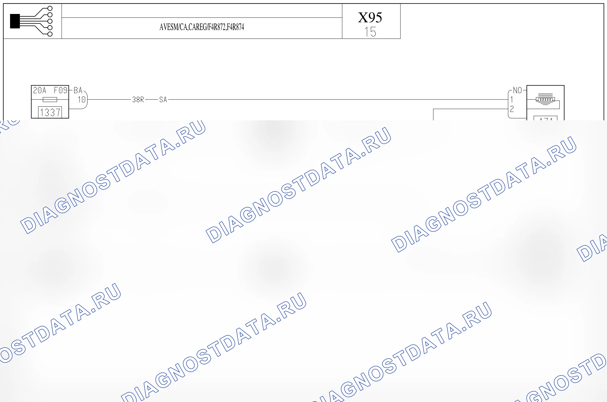 Электросхема компрессора кондиционера — для а/м с: двиг. F4R872/874 (2.0 бензин) + климат-контроль, С управлением потреблением энергии — для а/м с: двиг. F4R872/874 (2.0 бензин) + климат-контроль, С управлением потреблением энергии. Renault Megane III (2008-2016)