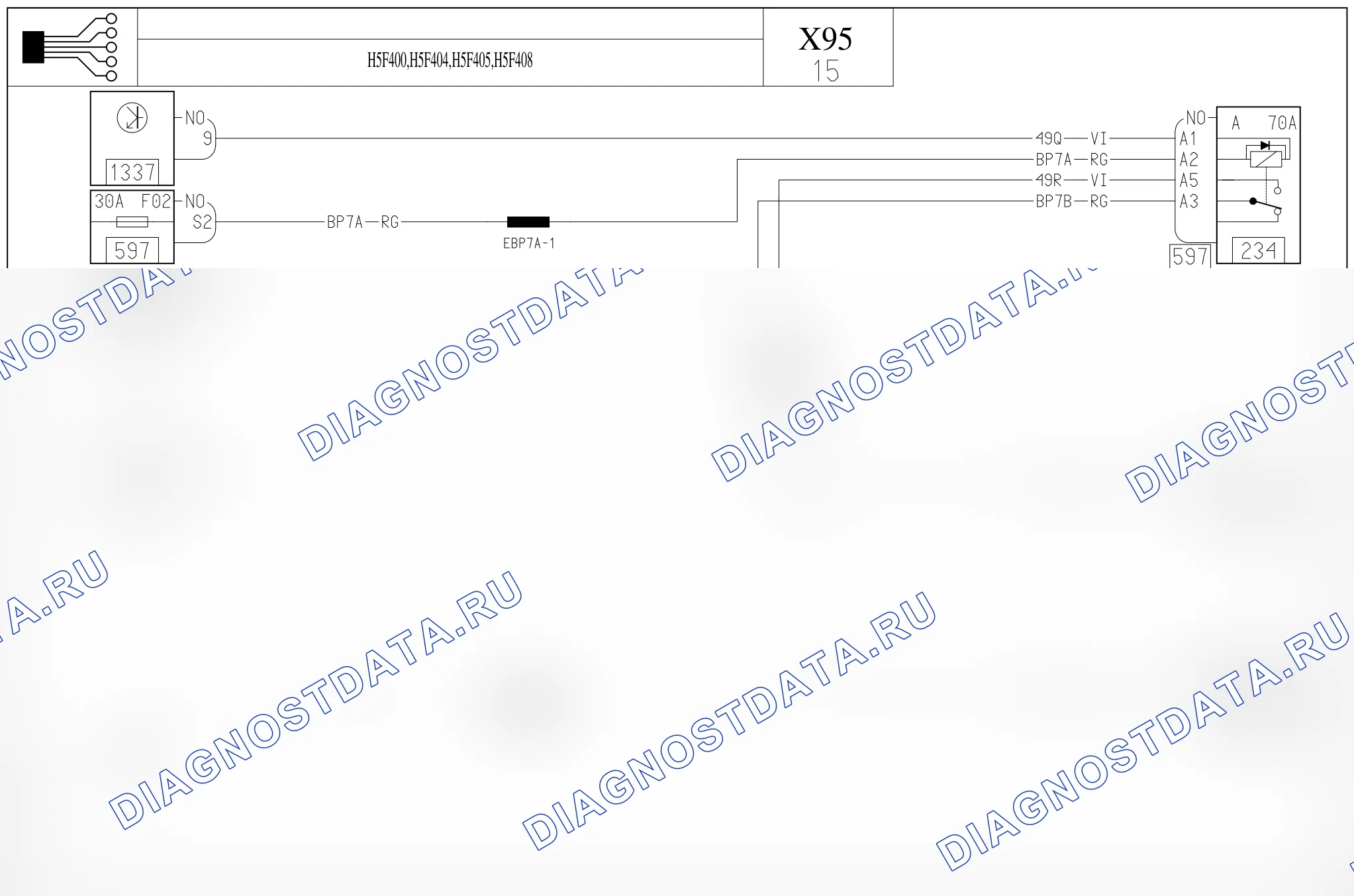 Электросхема вентилятора охлаждения — для а/м с: двиг. H5F400/404/405/408 (1.2 TCe бензин) — для а/м с: двиг. H5F400/404/405/408 (1.2 TCe бензин). Renault Megane III (2008-2016)