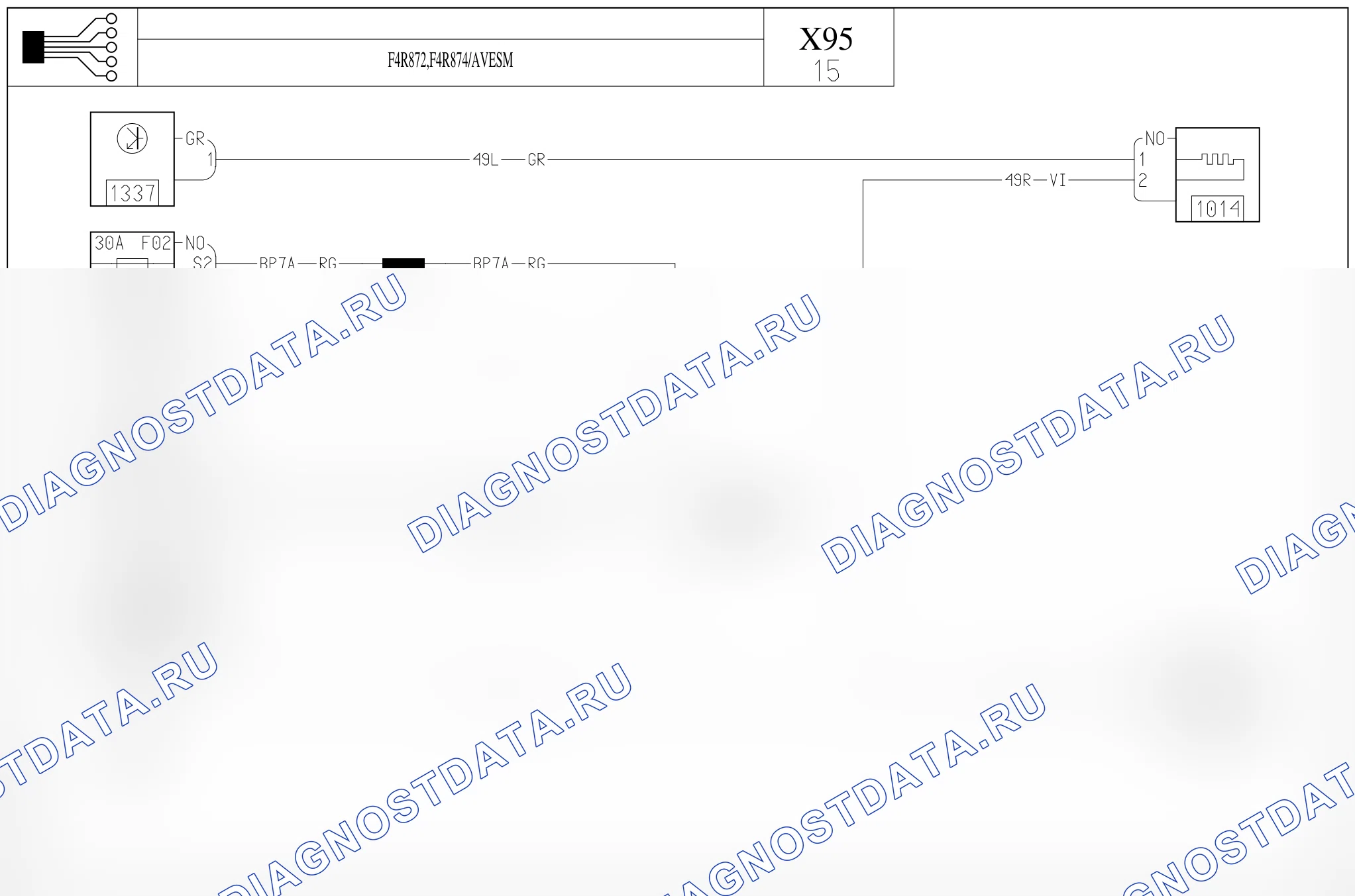 Электросхема вентилятора охлаждения — для а/м с: двиг. F4R872/874 (2.0 бензин) + С управлением потреблением энергии — для а/м с: двиг. F4R872/874 (2.0 бензин) + С управлением потреблением энергии. Renault Megane III (2008-2016)