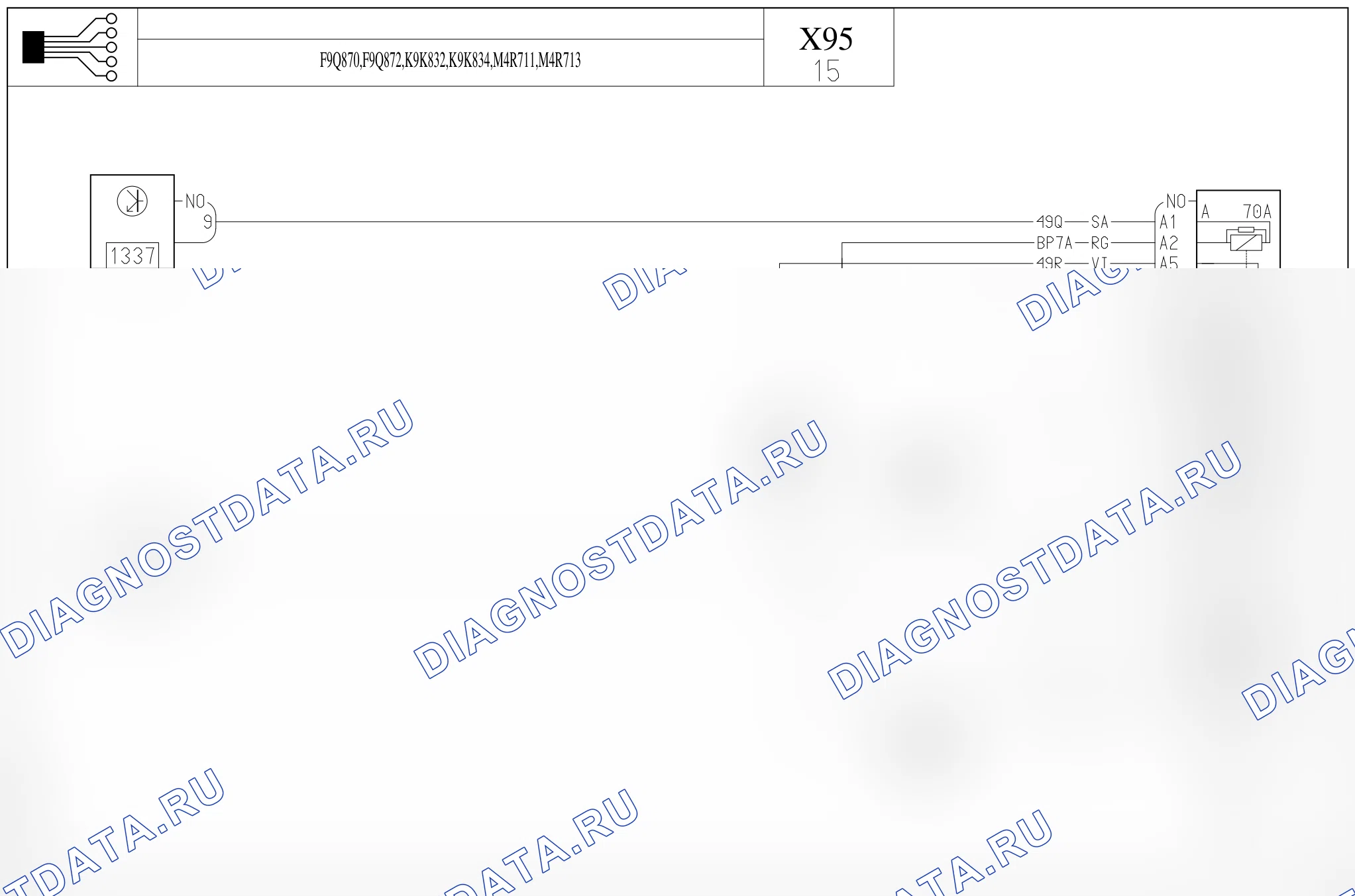 Электросхема вентилятора охлаждения — для а/м с: двиг. F9Q870/872 (1.9 dCi дизель), K9K832/834 (1.5 dCi дизель), M4R711/713 (2.0 бензин) — для а/м с: двиг. F9Q870/872 (1.9 dCi дизель), K9K832/834 (1.5 dCi дизель), M4R711/713 (2.0 бензин). Renault Megane III (2008-2016)