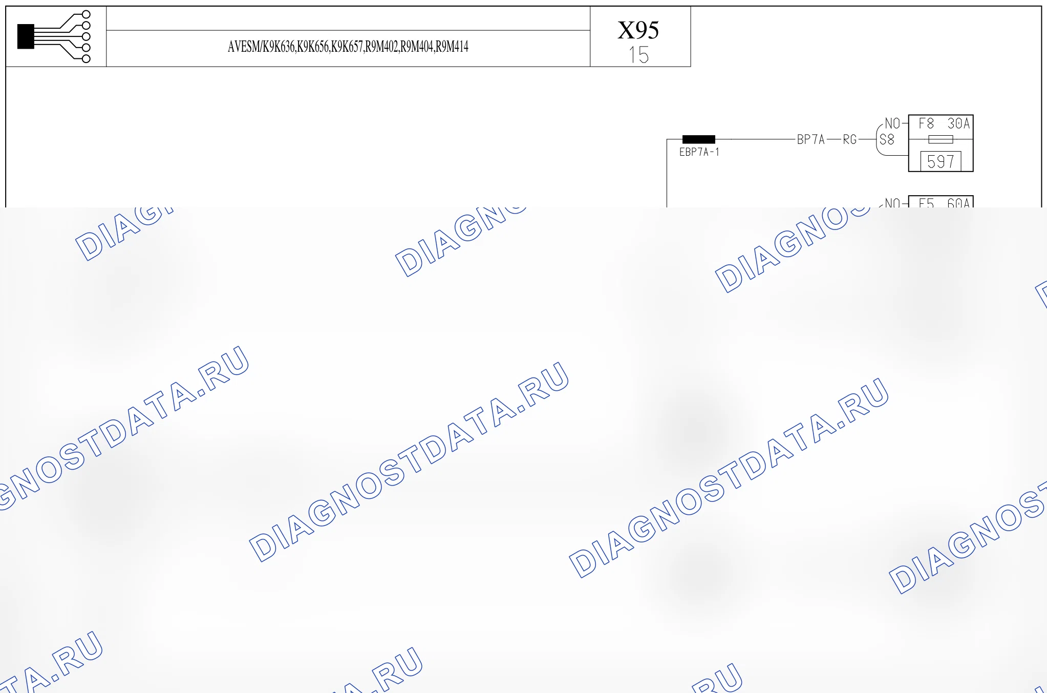 Электросхема вентилятора охлаждения — для а/м с: двиг. K9K636/656/657 (1.5 dCi дизель), R9M402/404/414 (1.6 dCi дизель) + С управлением потреблением энергии — для а/м с: двиг. K9K636/656/657 (1.5 dCi дизель), R9M402/404/414 (1.6 dCi дизель) + С управлением потреблением энергии. Renault Megane III (2008-2016)