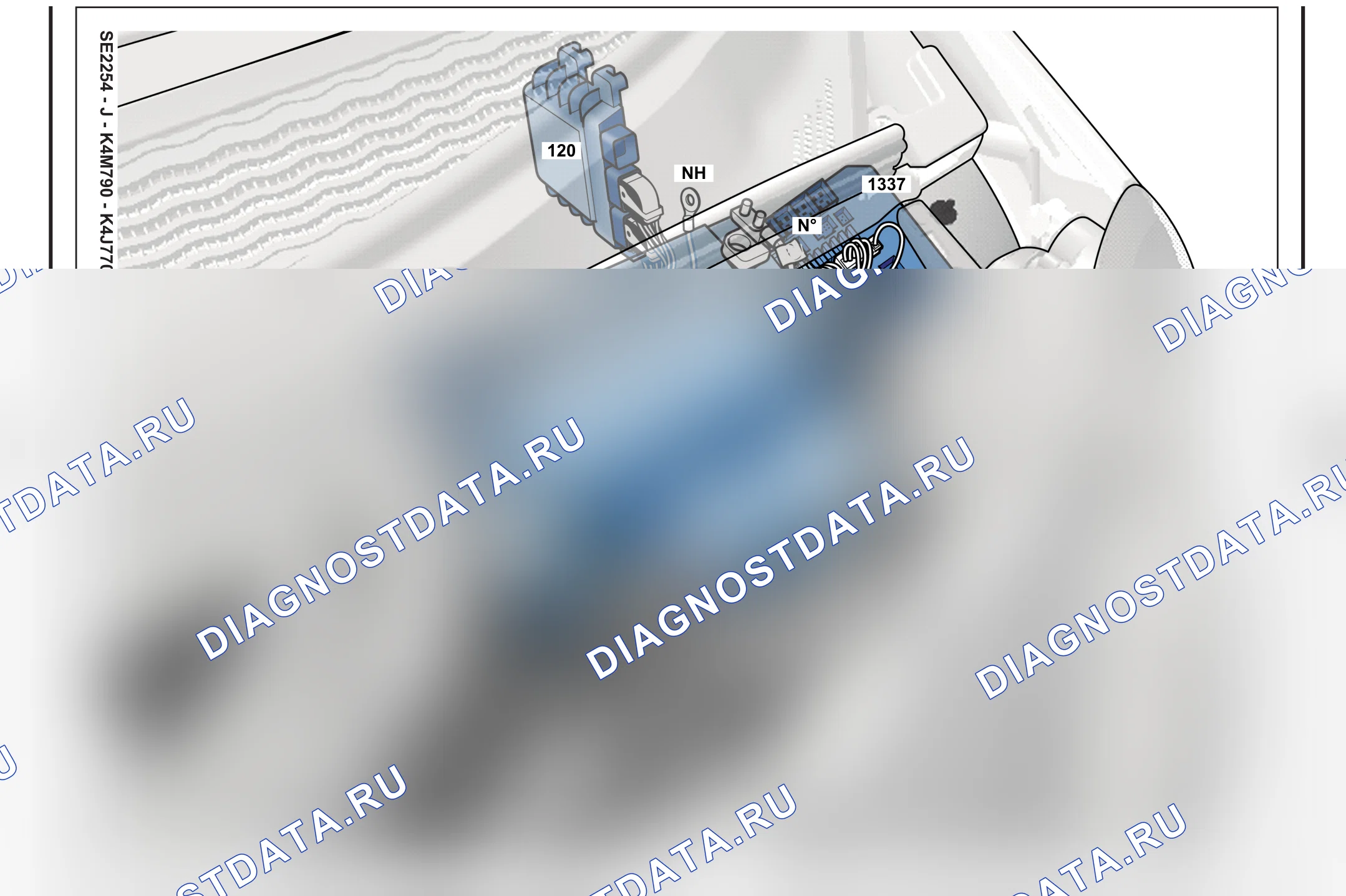 Расположение компонентов — Расположение компонентов: лист S22 — Расположение компонентов: лист S22. Renault Modus I (2004-2012)