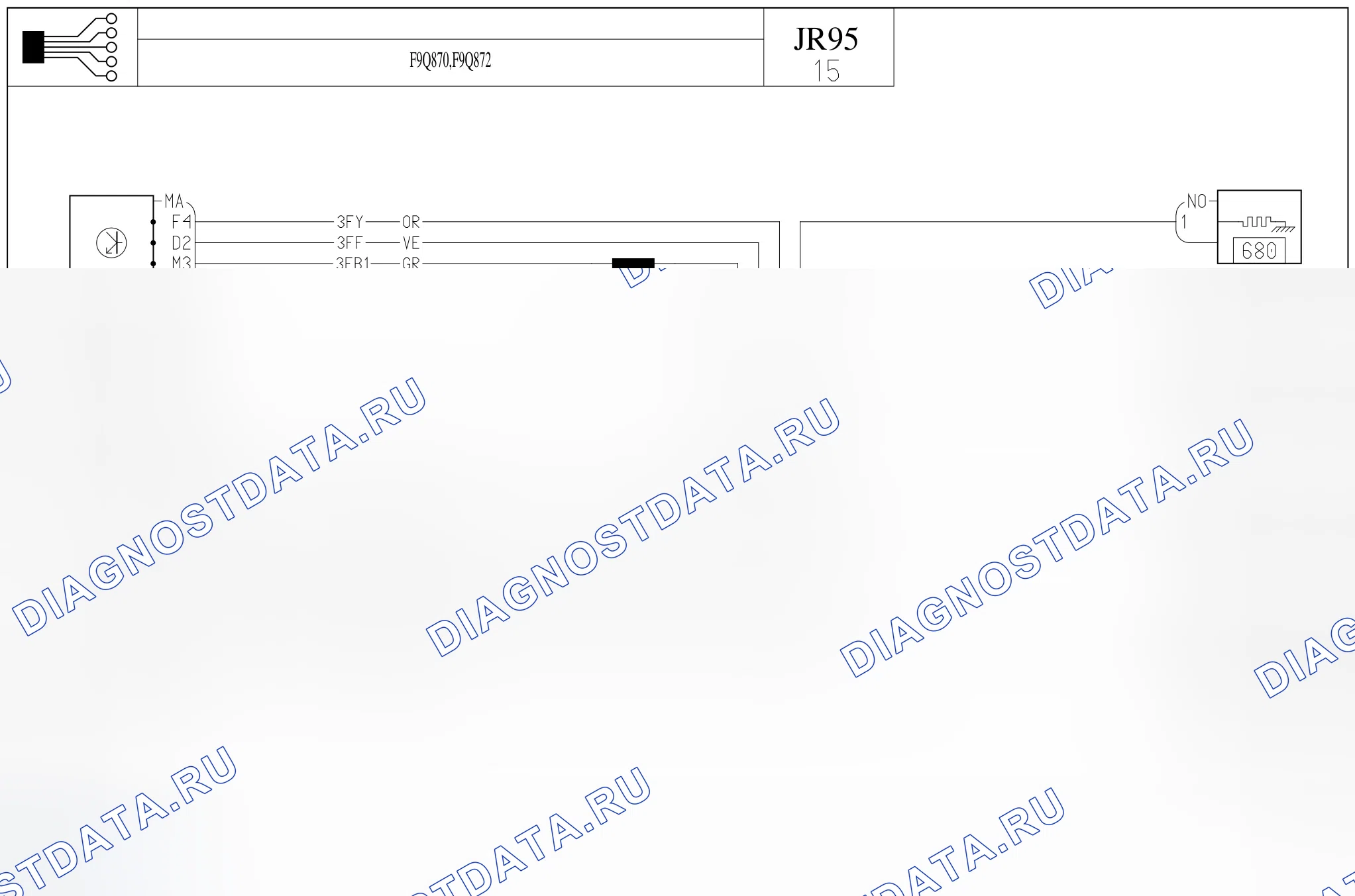 Электросхема свечей накаливания — для а/м с: двиг. F9Q870/872 (1.9 dCi дизель) — для а/м с: двиг. F9Q870/872 (1.9 dCi дизель). Renault Scenic III (2009-2016)