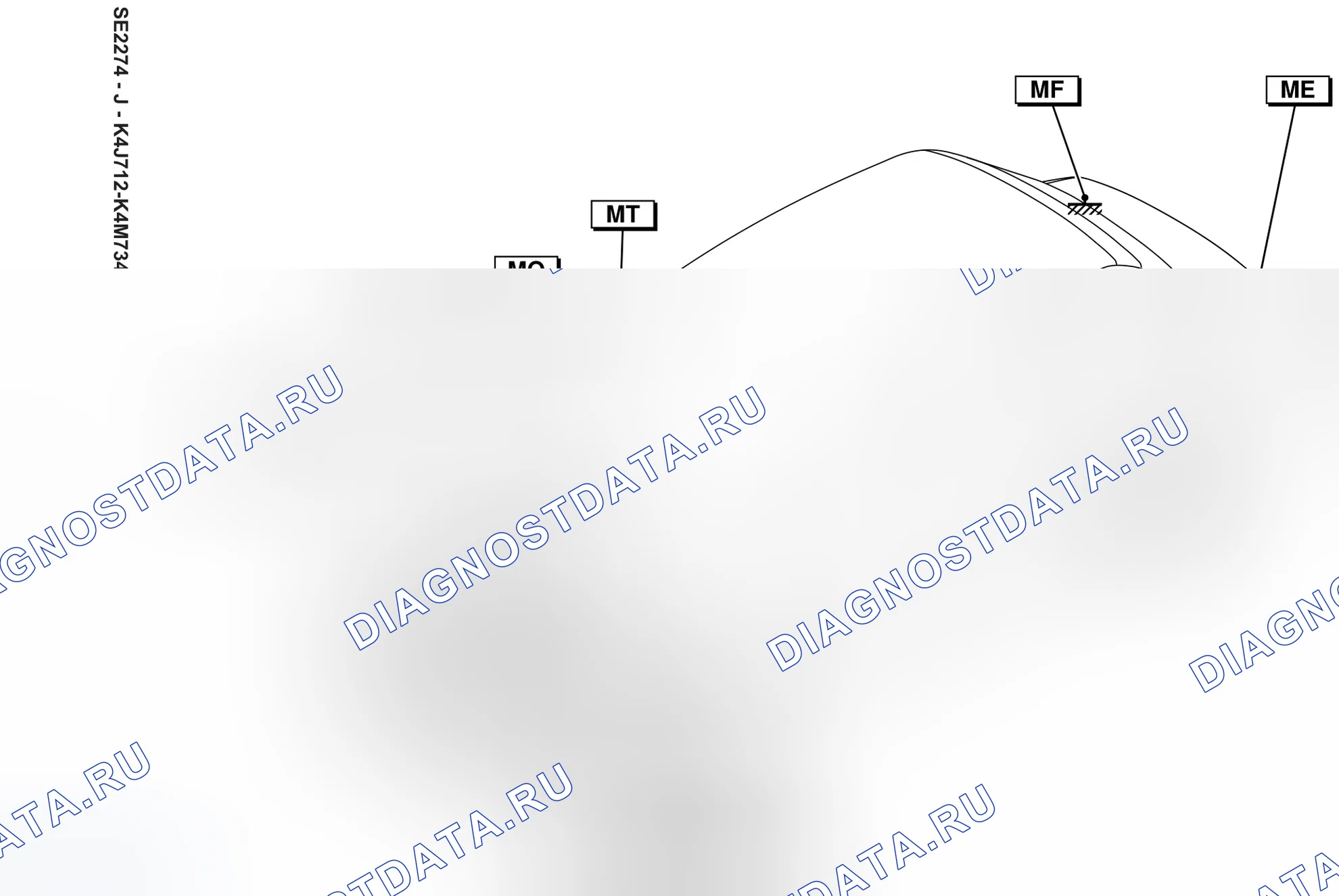Точки заземления (массы) — Точки заземления (массы): лист P2 — Точки заземления (массы): лист P2. Renault Symbol I (1999-2008)