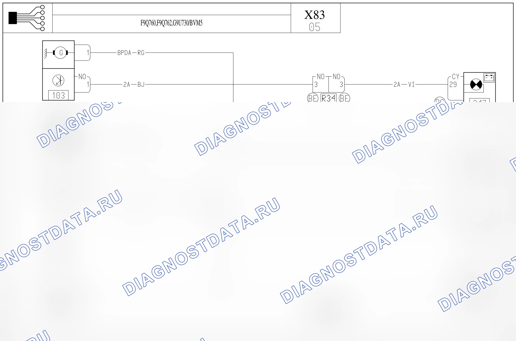 Цепь зарядки и запуска двигателя — для а/м с: двиг. F9Q760/762 (1.9 dCi дизель), G9U730 (2.5 dCi дизель) + МКПП 5-ст. — для а/м с: двиг. F9Q760/762 (1.9 dCi дизель), G9U730 (2.5 dCi дизель) + МКПП 5-ст.. Renault Trafic II (2001-2014)
